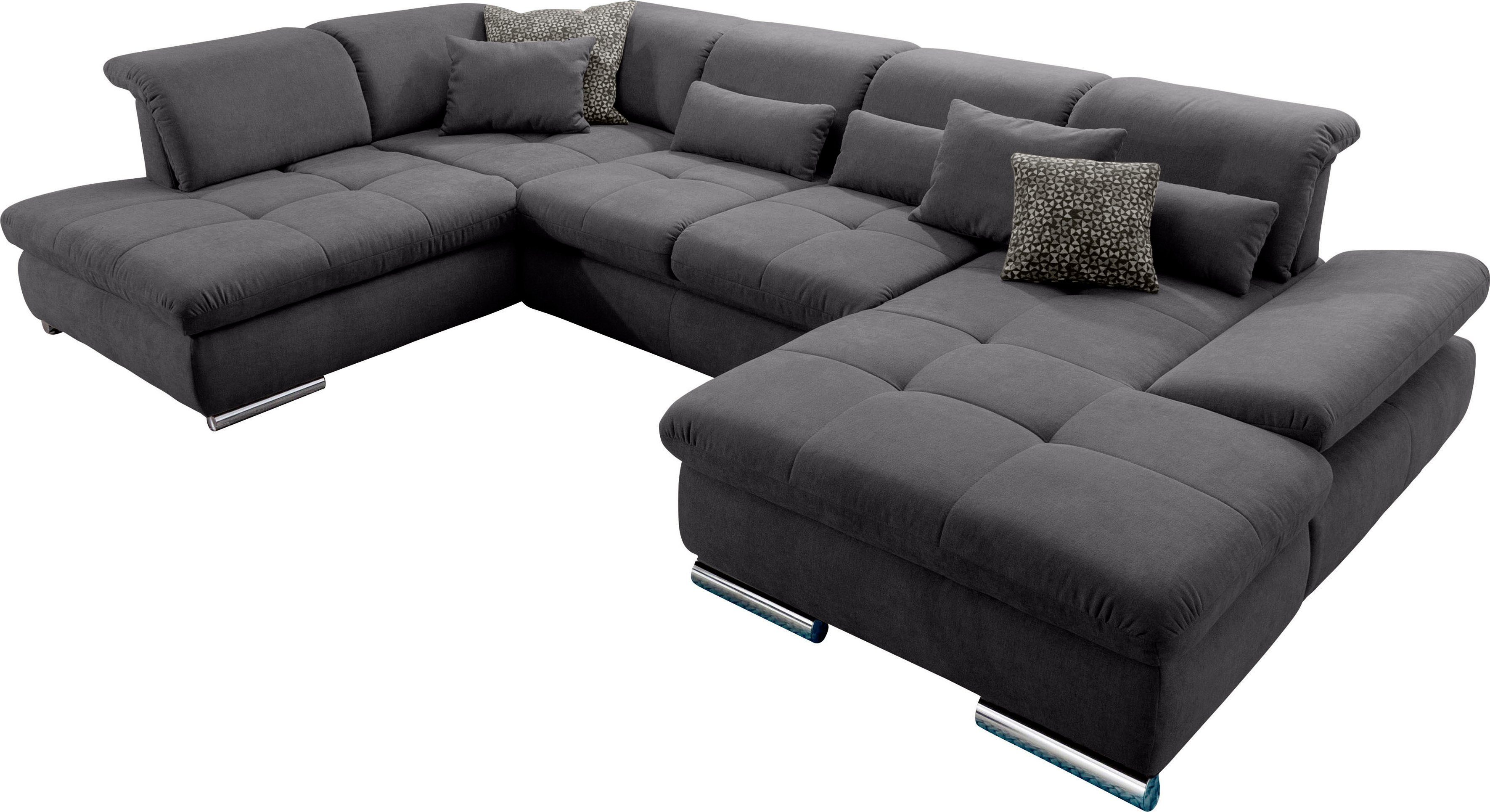 set one by Musterring Wohnlandschaft SO 4100 komfortable Federkernunterfederung, inkl. Kopfteilverstellung, wahlweise Bettfunktion und Sitztiefenverstellung, U-Form