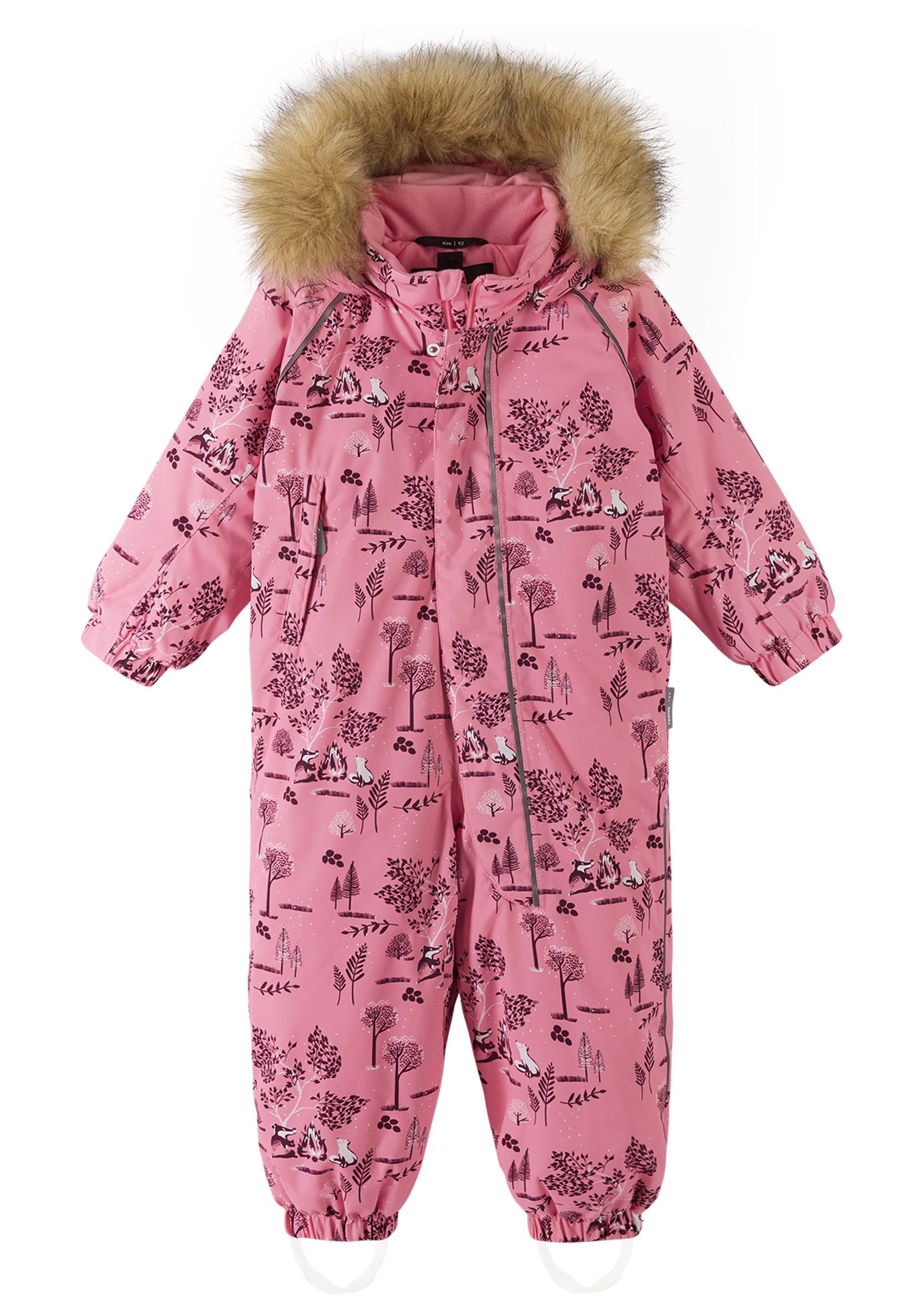 reima Schneeoverall Lappi Bundweitenregulierung Pink Sunset innen