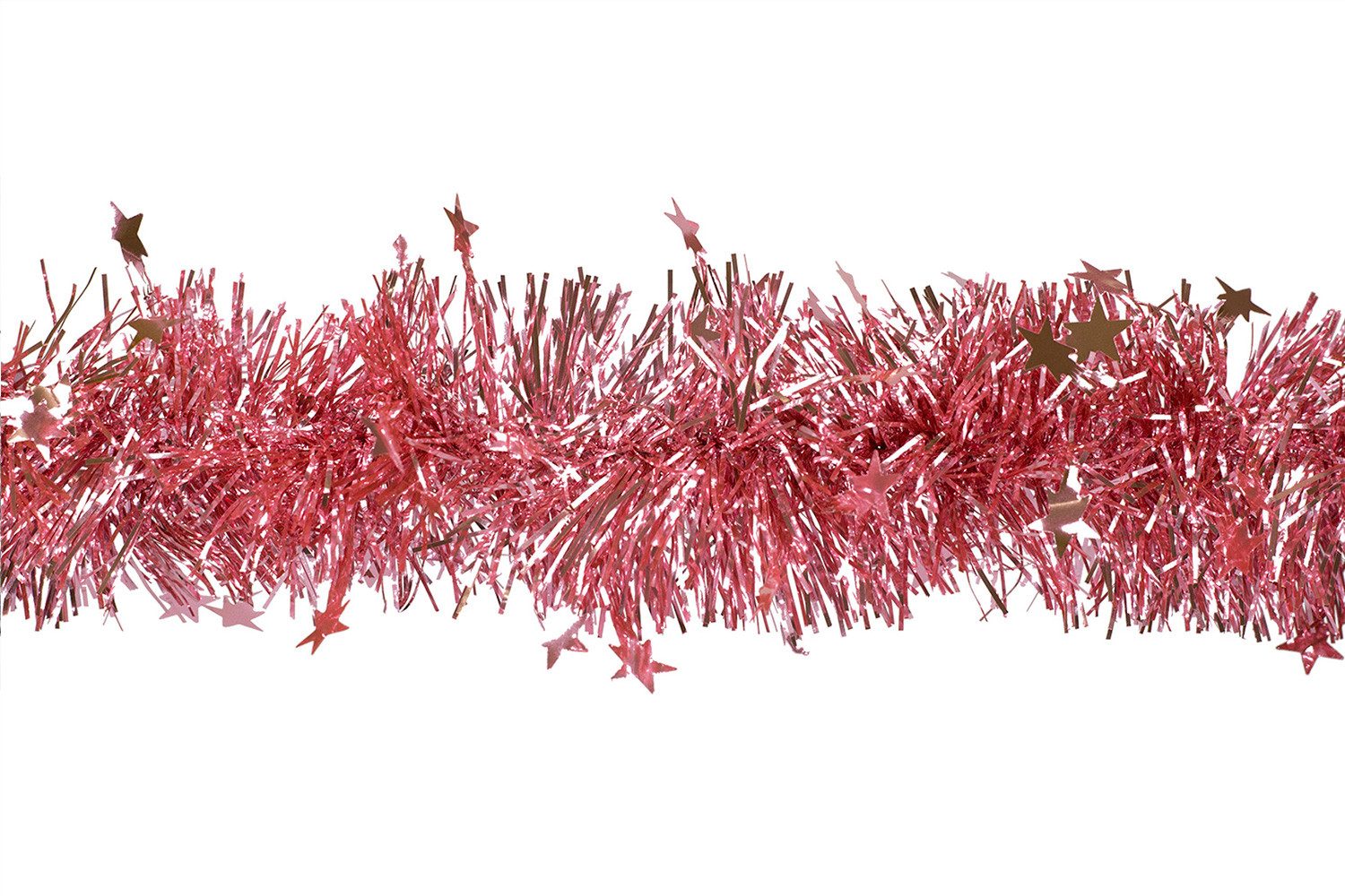 Creativery Гірлянда декоративна, Weihnachtsgirlande Lametta 8cm x 3m inkl. kleine Sterne Altrosa