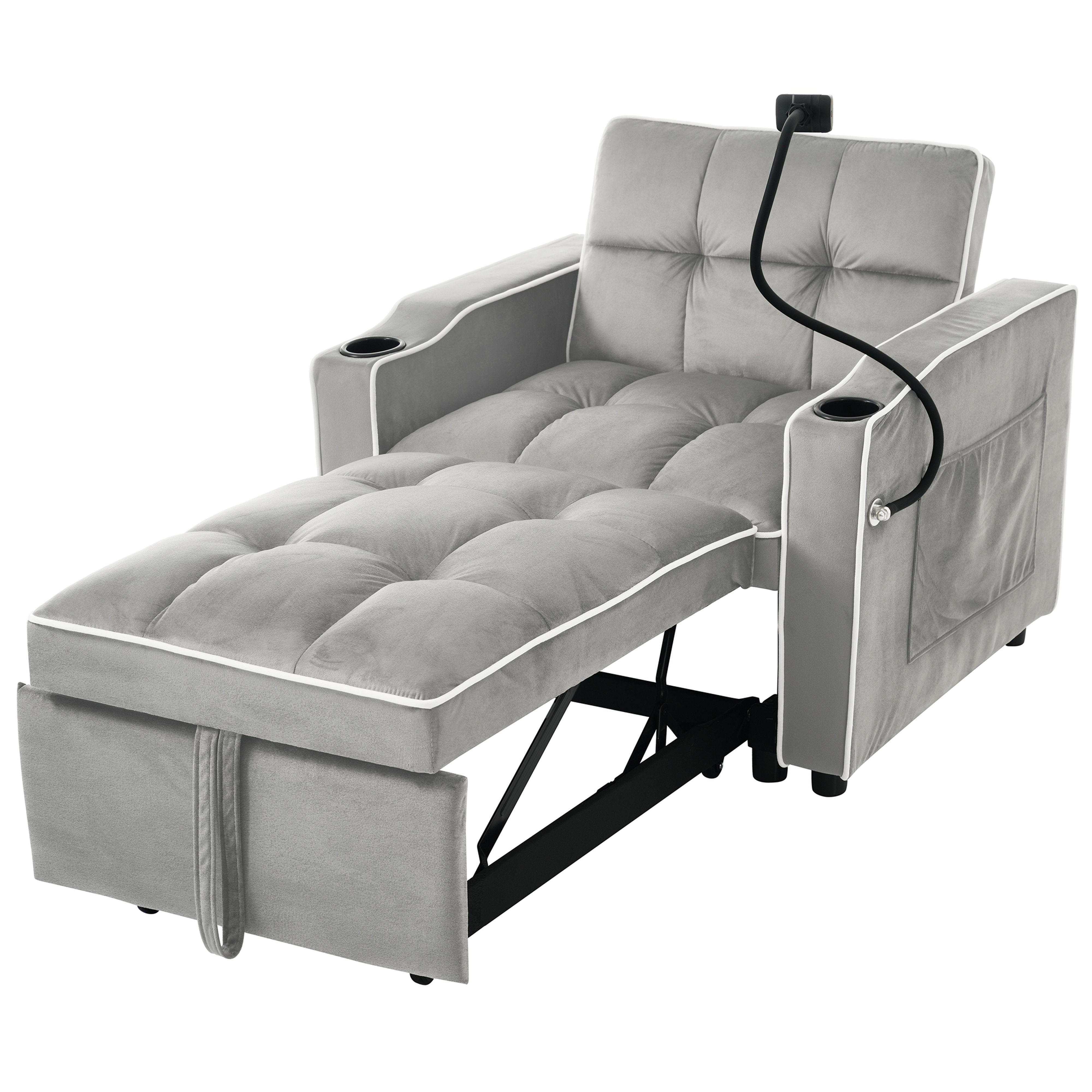 BlingBin Schlafsofa 3-in-1 Ausziehbares Einzel-Sofa-Liegestuhl, 1 günstig online kaufen