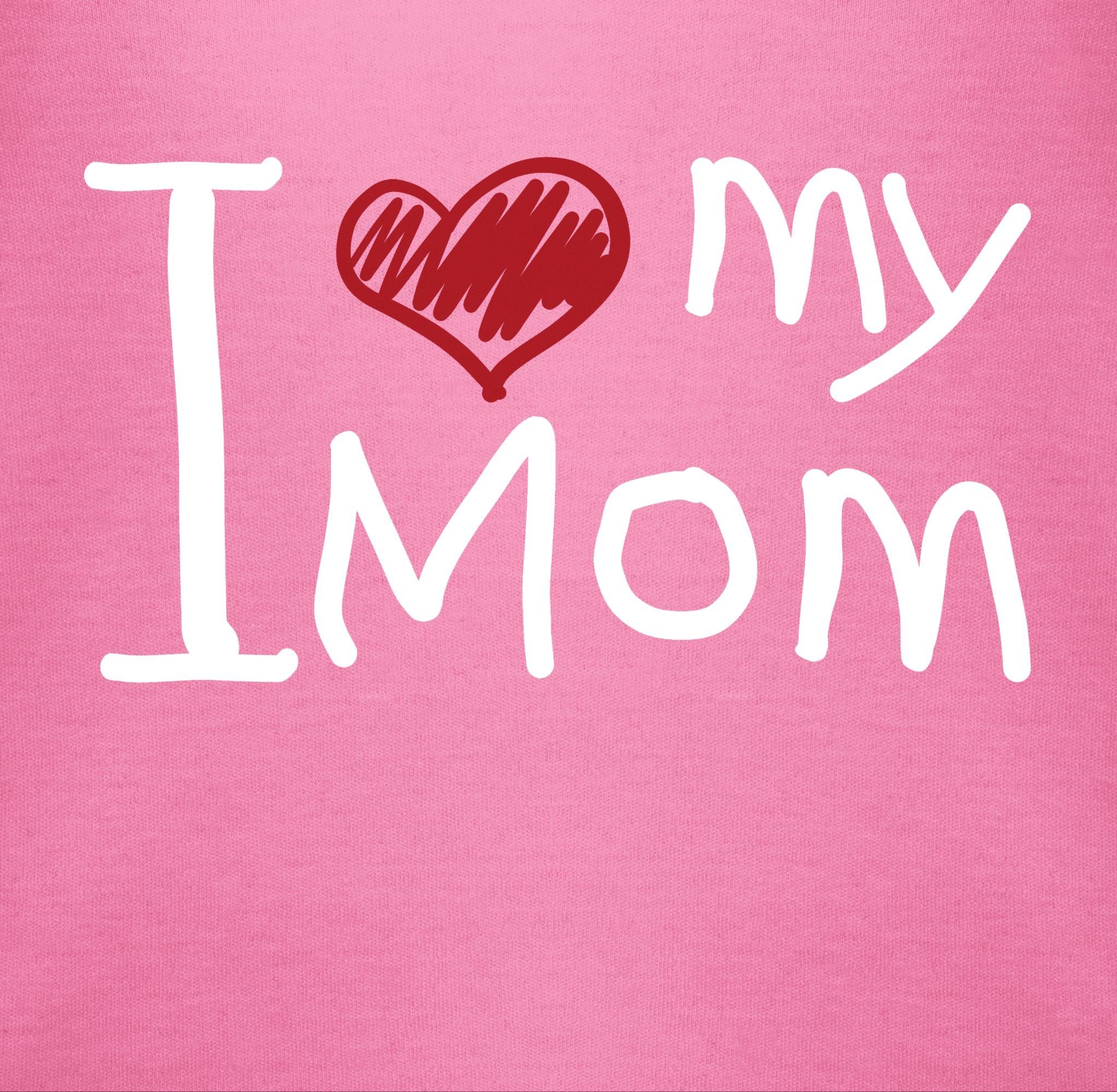 Shirtracer Shirtbody I love quer my weiß mom (1-tlg) Pink 2 Muttertagsgeschenk