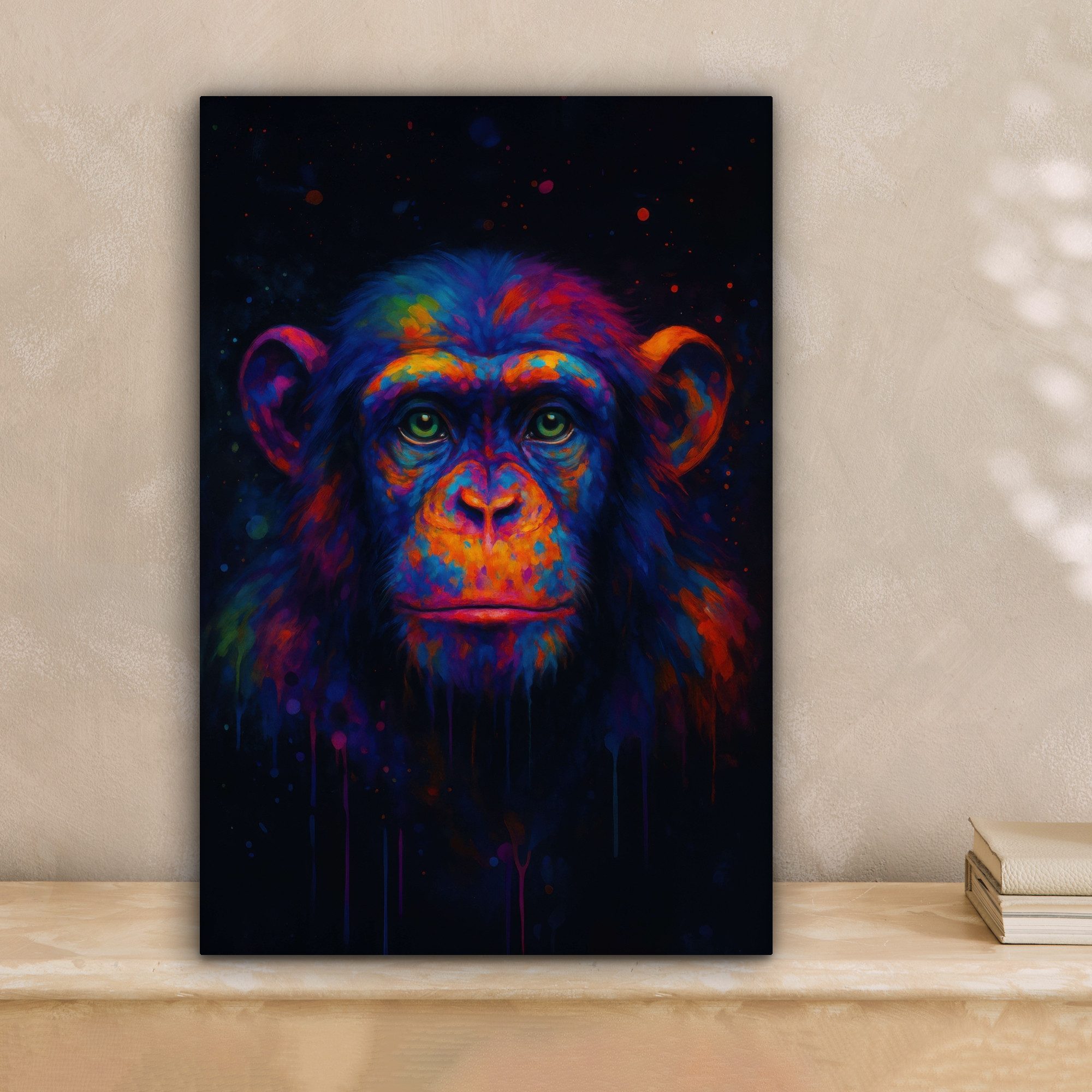 OneMillionCanvasses® Leinwandbild Bunt - Affe - günstig online kaufen