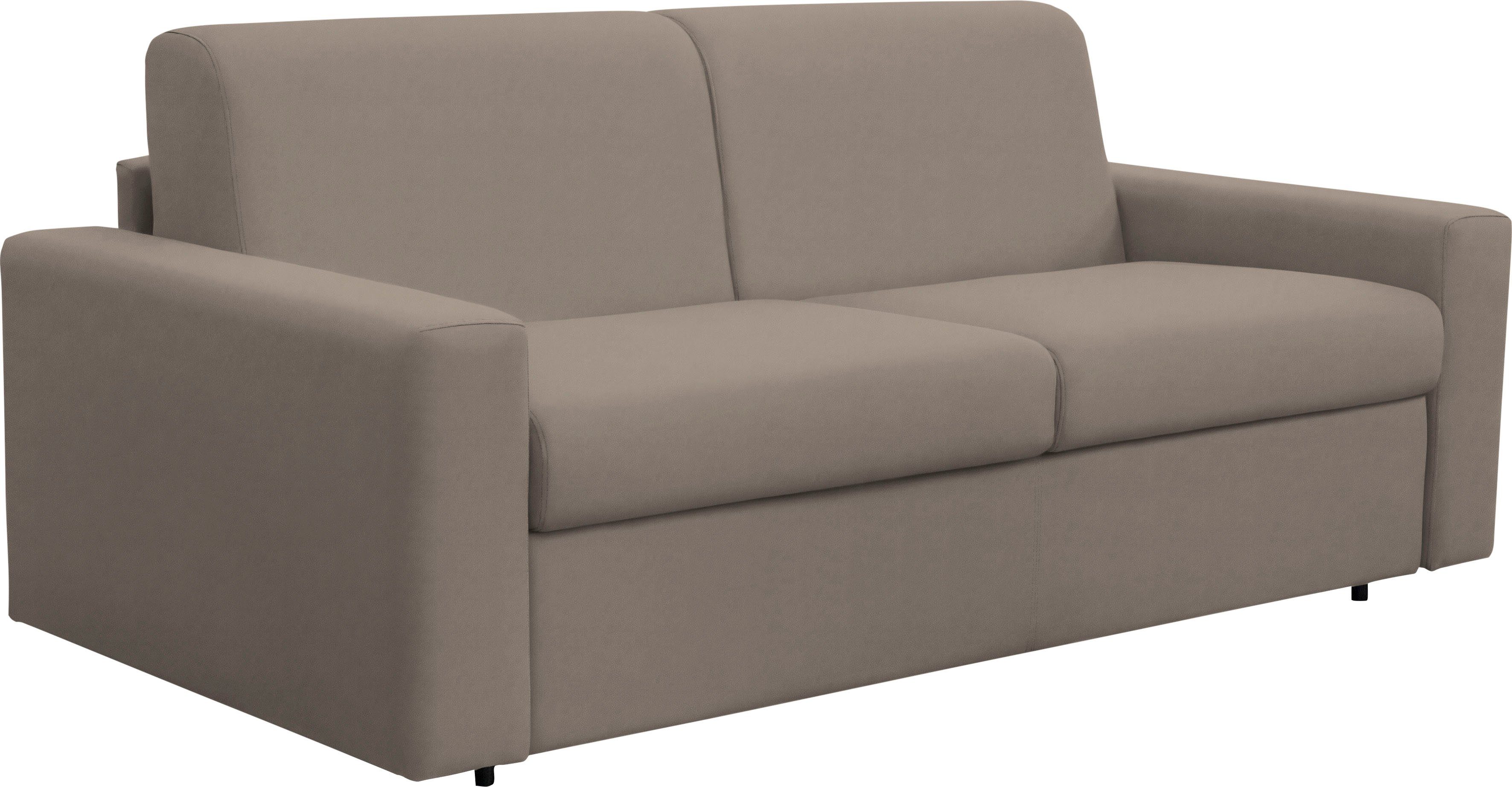 Nias Italia cm Bari, Matratze Liegefläche Bettunterbau, klappbaren taupe 140/208 Schlafsofa inklusive und