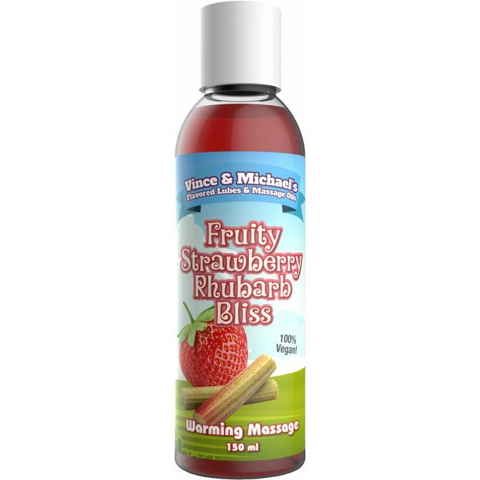 Vince & Michael´s Gleit- & Massageöl VINCE & MICHAEL's Warming Fruity Strawberry Rhubarb Bliss 150ml