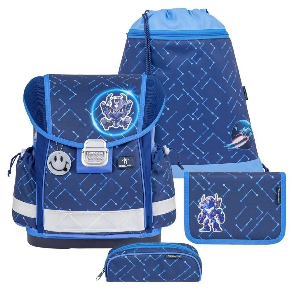 Belmil Schulranzen "Classy" 2026 Set 1. Klasse neue Designs, Roboter, 4tlg.,1. Klasse, Grundschule, Einschulung, Jungen
