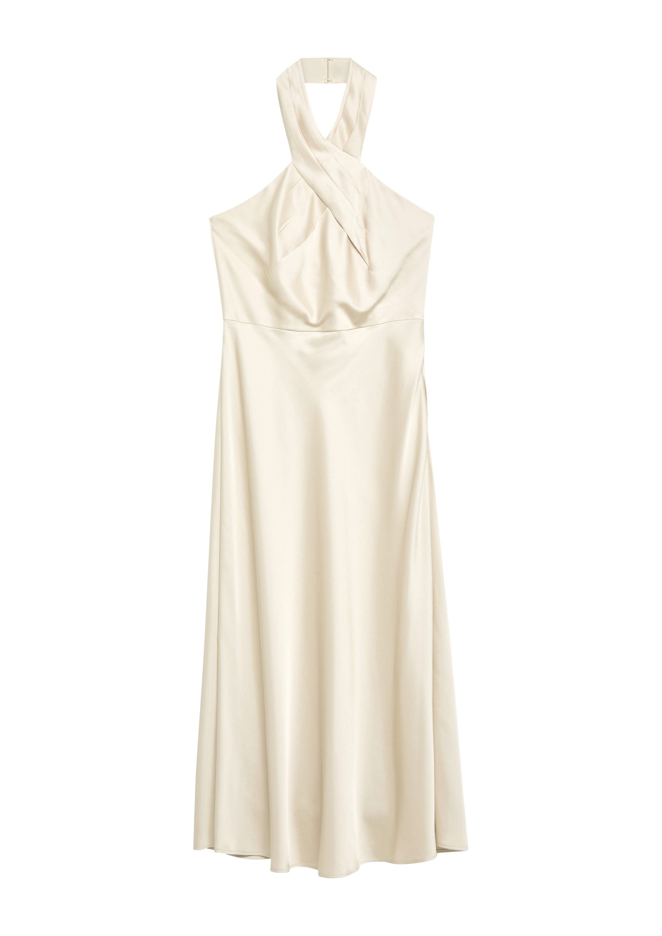 comma Midikleid Kleid Satin-Kleid mit Neckholder