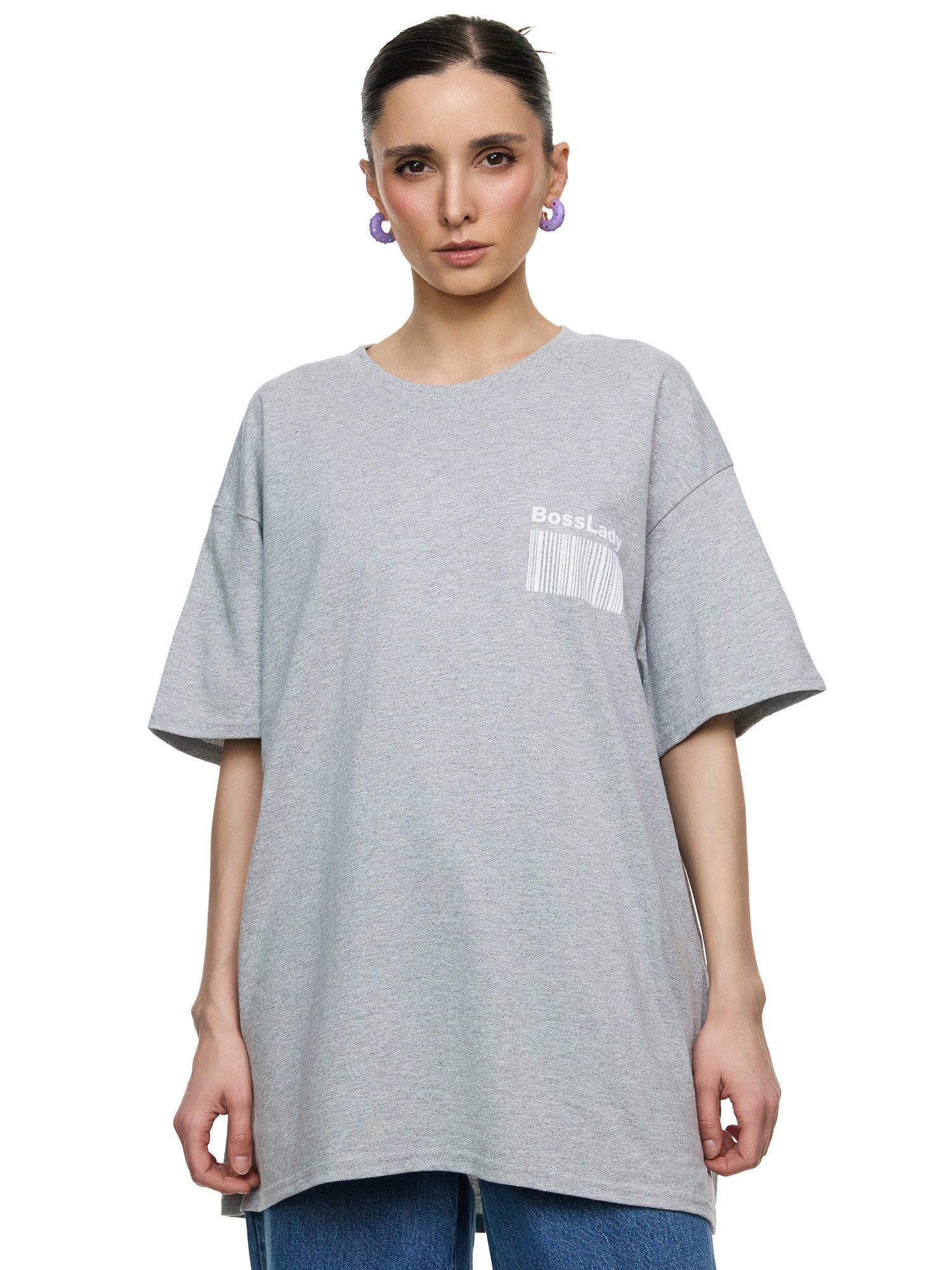Worldclassca T-Shirt Worldclassca Oversized Print GIRL BOSS T-Shirt lang So günstig online kaufen