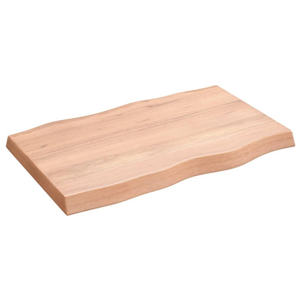 furnicato Tischplatte 80x50x(2-6) cm St) Behandelt Massivholz (1 Baumkante