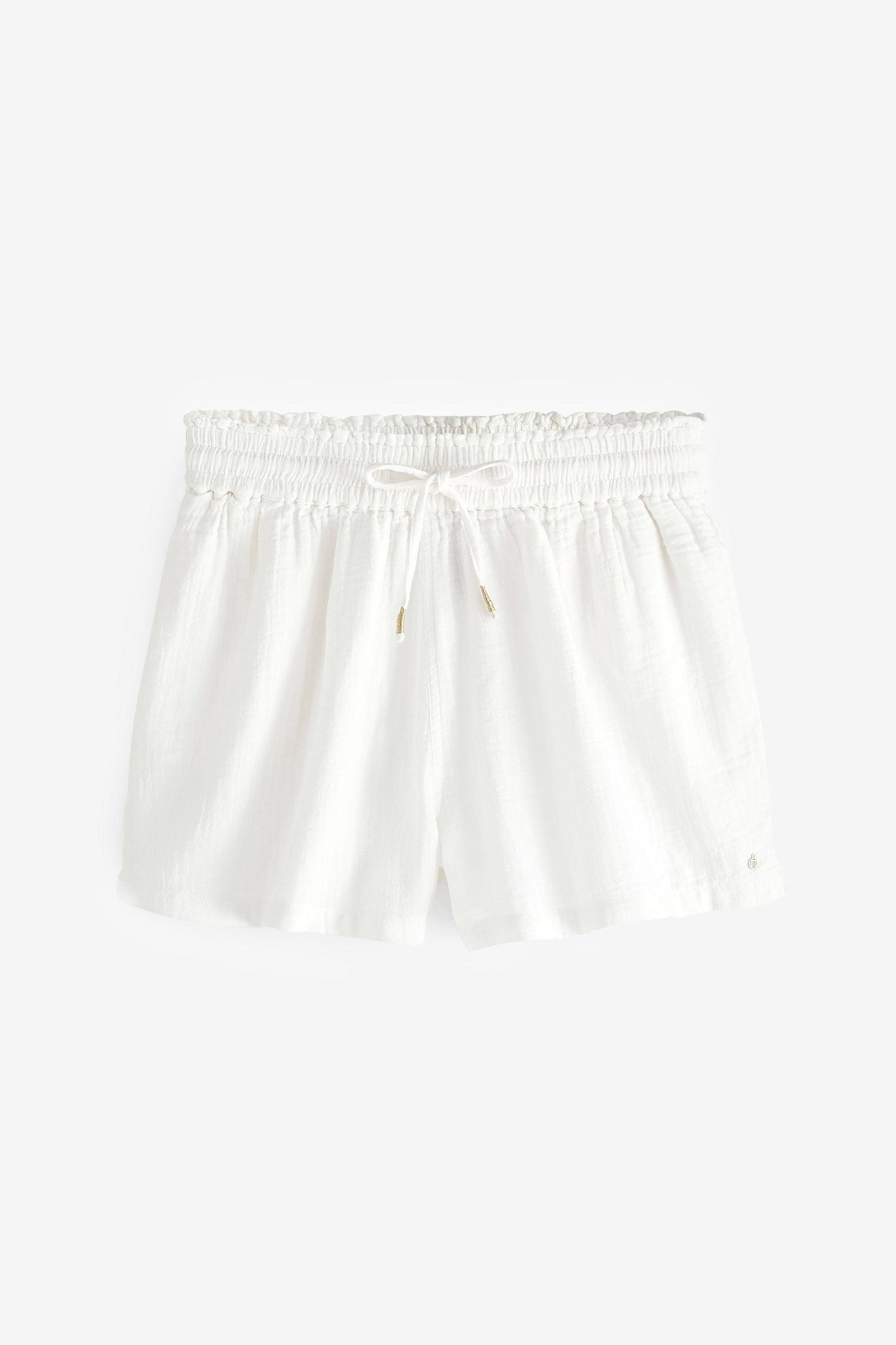 Knitteroptik Relaxshorts Baumwoll-Shorts Next in White (1-tlg)