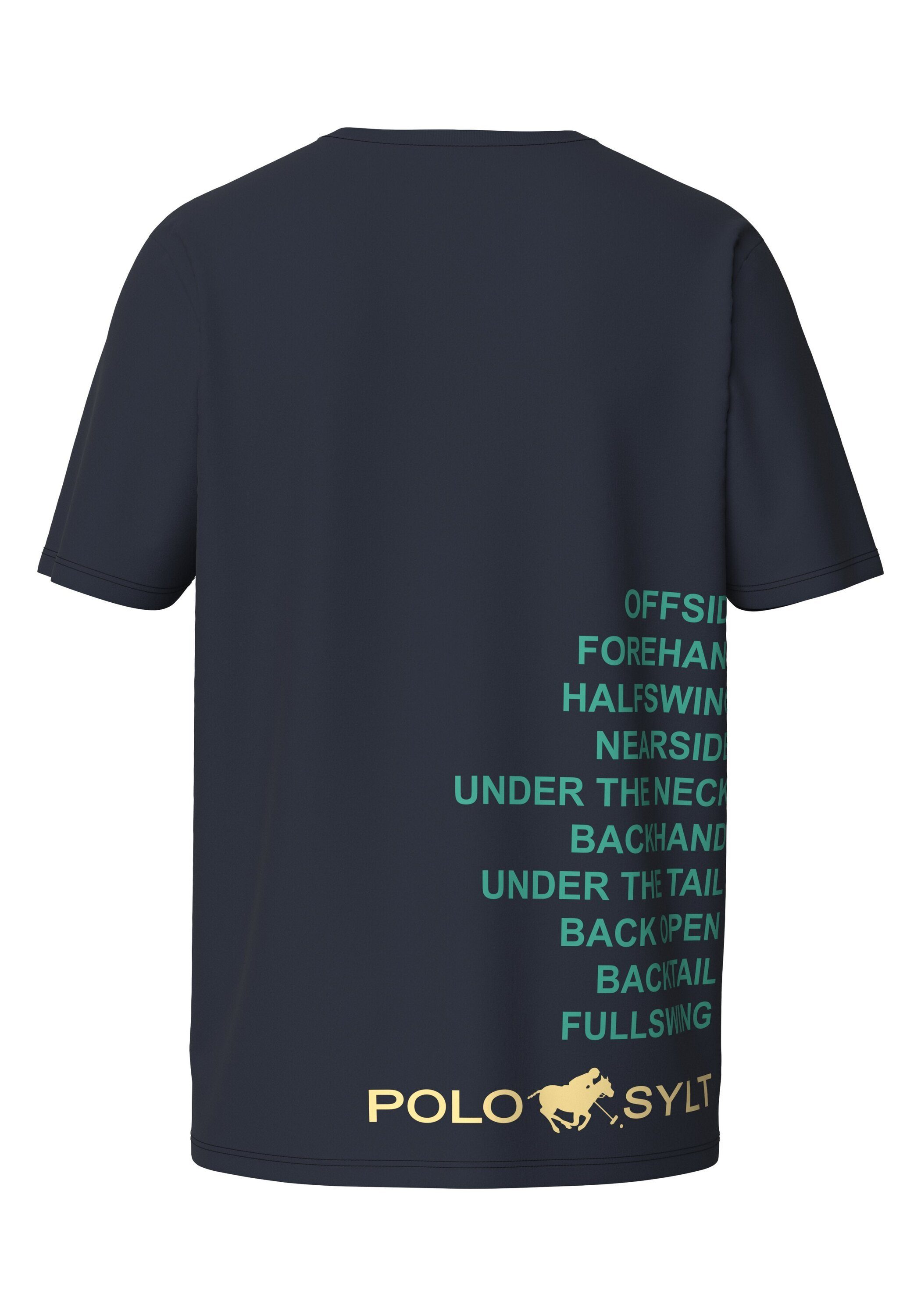 Print-Shirt Total Eclipse mit Sylt 19-4010 Print-Botschaft Polo