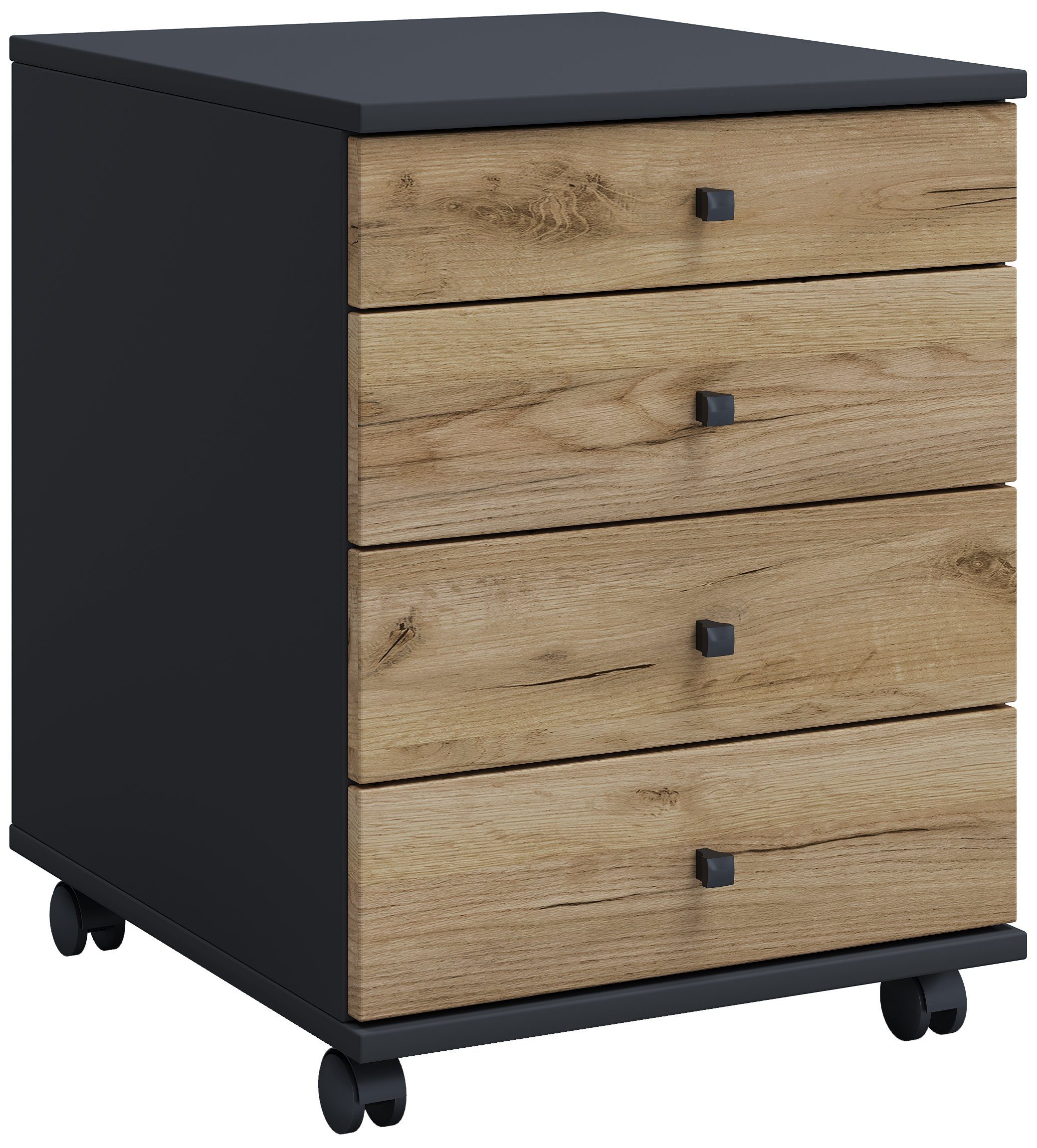VCM Rollcontainer Büroschrank Lona H. 57 x B. 42 x T. 50 cm, Beistellcontainer mit Schubladen, Bürocontainer