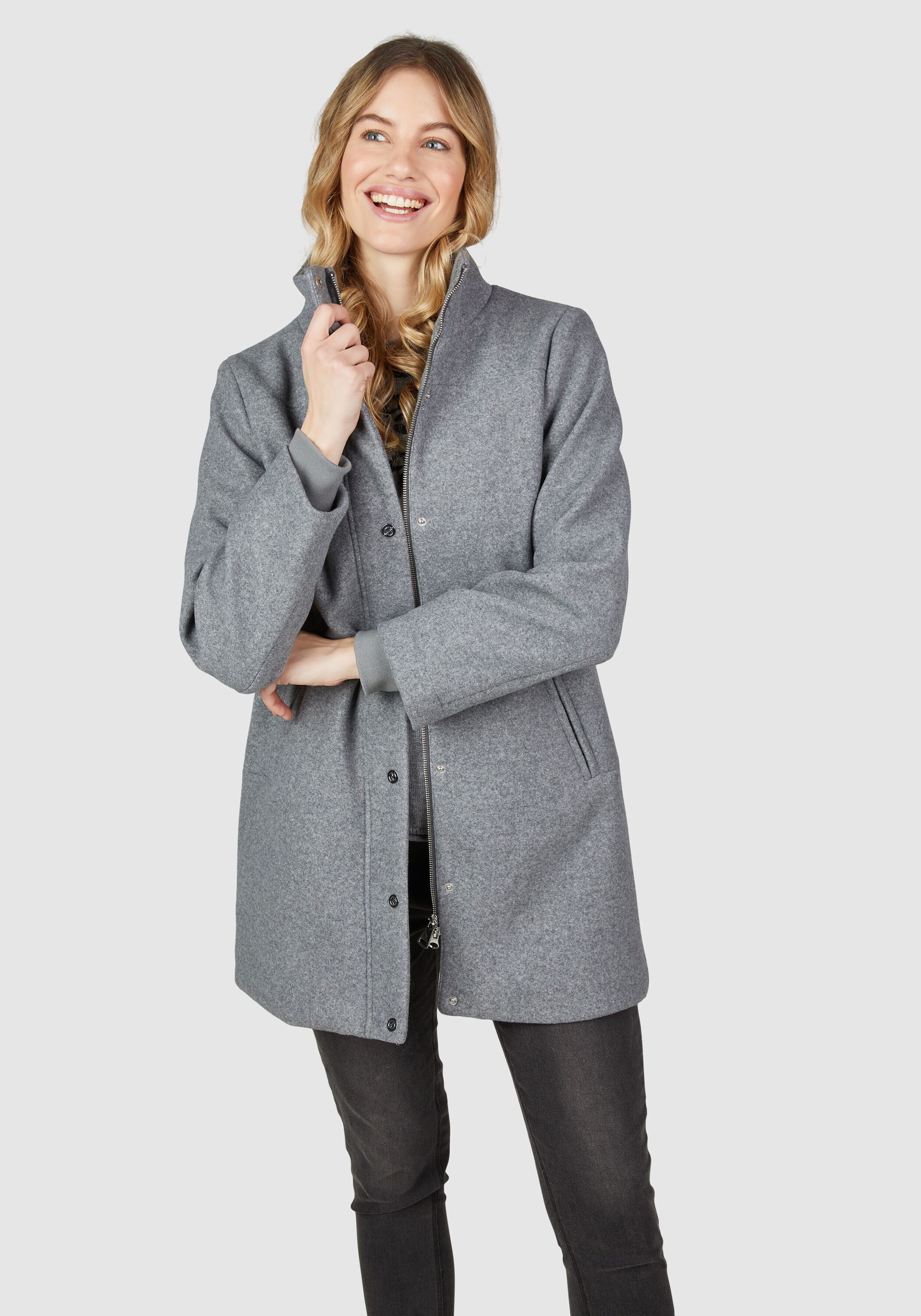 NAVIGAZIONE Langmantel in Kochwolloptik günstig online kaufen