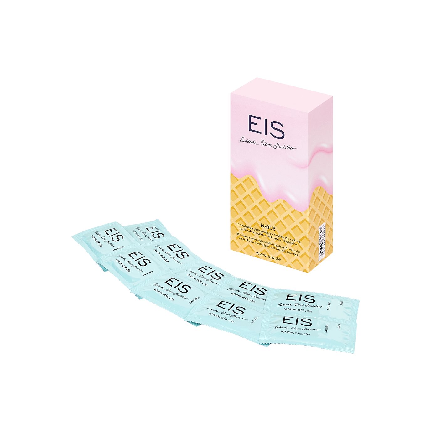 EIS Kondome Markenkondome Nature', 18 Stück, 53mm, 18 St., Naturkautschuklatex