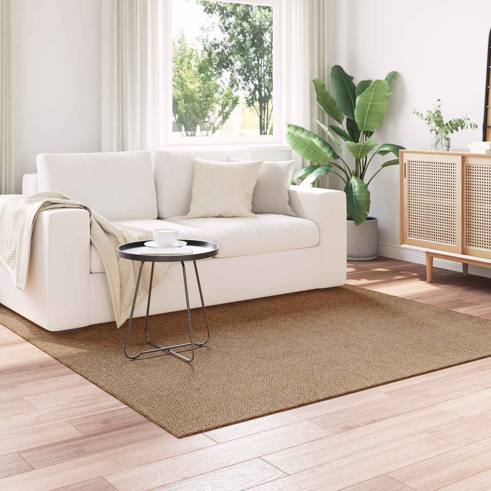 vidaXL Teppich Bereichsteppiche Quadratisch AGIRA Natur 200 x 200 cm Polyester, Quadratisch