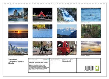CALVENDO Wandkalender Vancouver - Vancouver Island - Seattle (Premium, hochwertiger DIN A2 Wandkalender 2023, Kunstdruck in Hochglanz)
