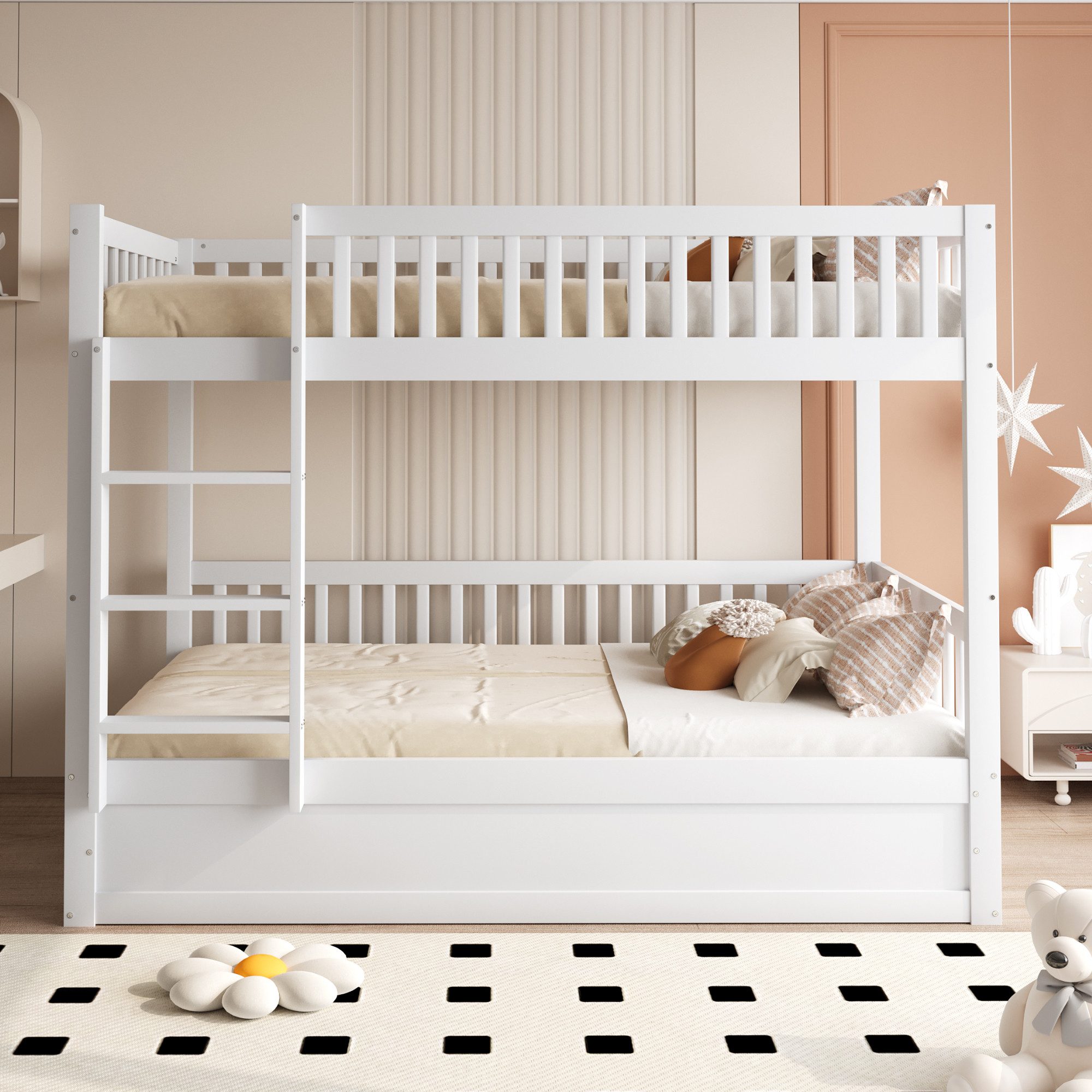 Merax Etagenbett (Kiefernholz Stockbett Stauraumbett, 205 günstig online kaufen
