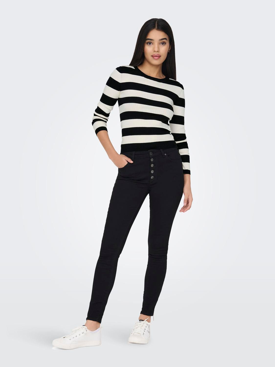 JDY Rundhalspullover JDYPLUM L/S O-NECK PULLOVER KNT NOOS