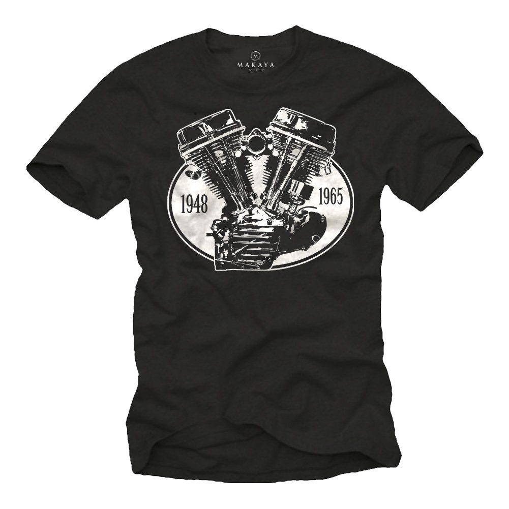 Print-Shirt Herren Motorrad T-Shirt Vintage Biker Motiv Geschenke für Männer