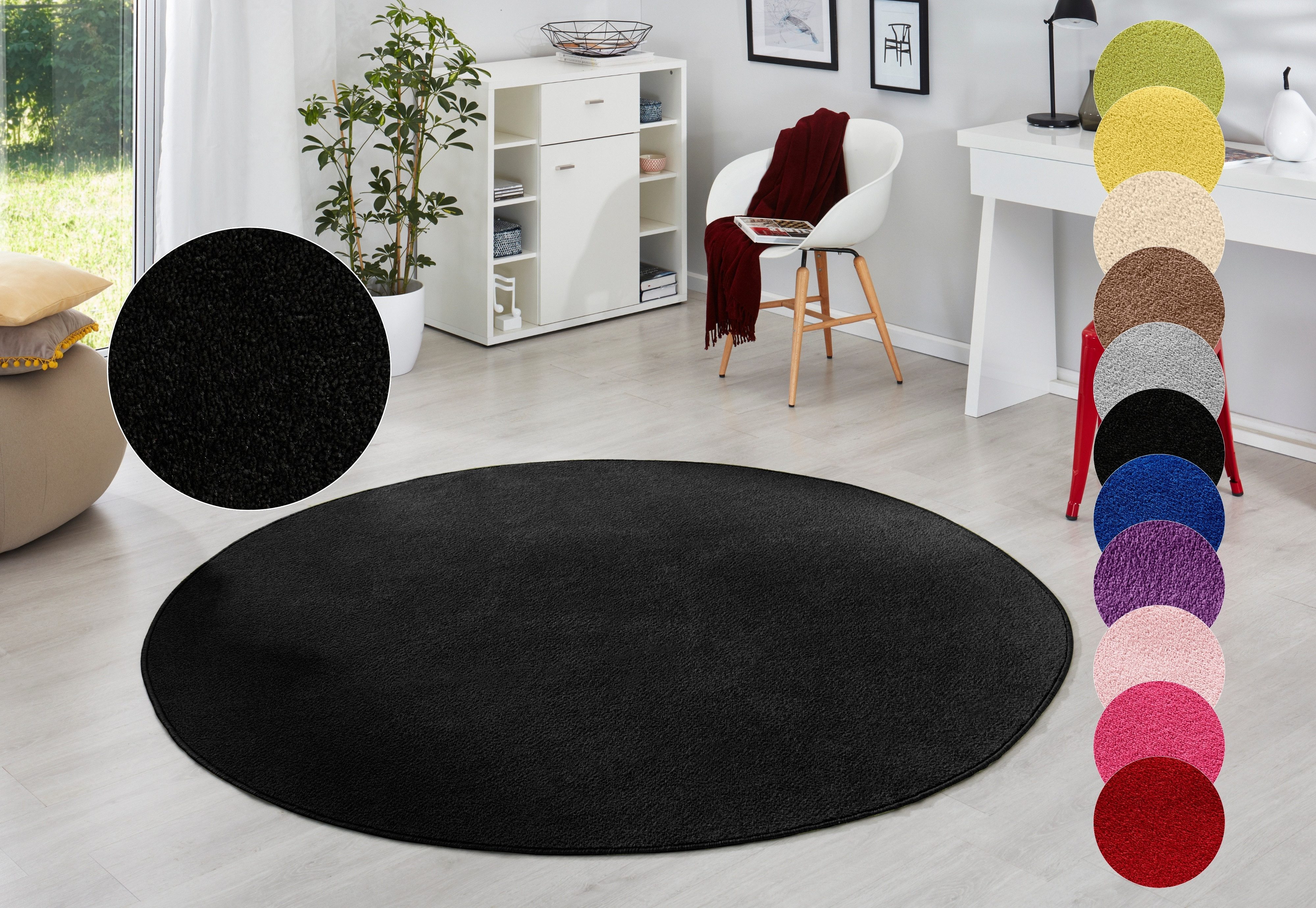 HANSE Home Teppich »Fancy«, rund, 7 mm Höhe, Kurzflor, Weich, Einfarbig, Wo günstig online kaufen