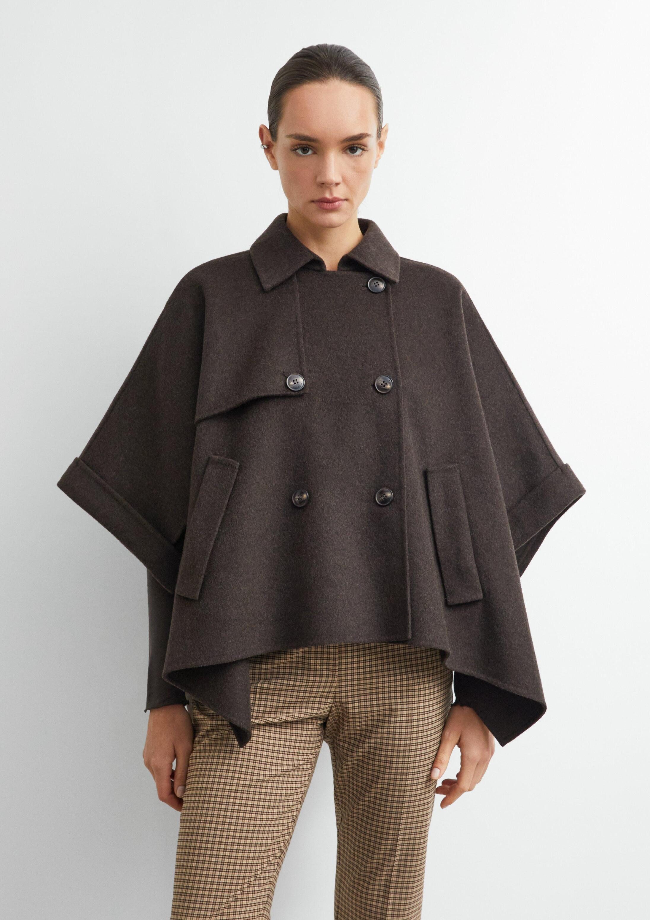 comma Poncho Outdoor-Umhang Cape aus Doubleface in Trenchcoat-Optik