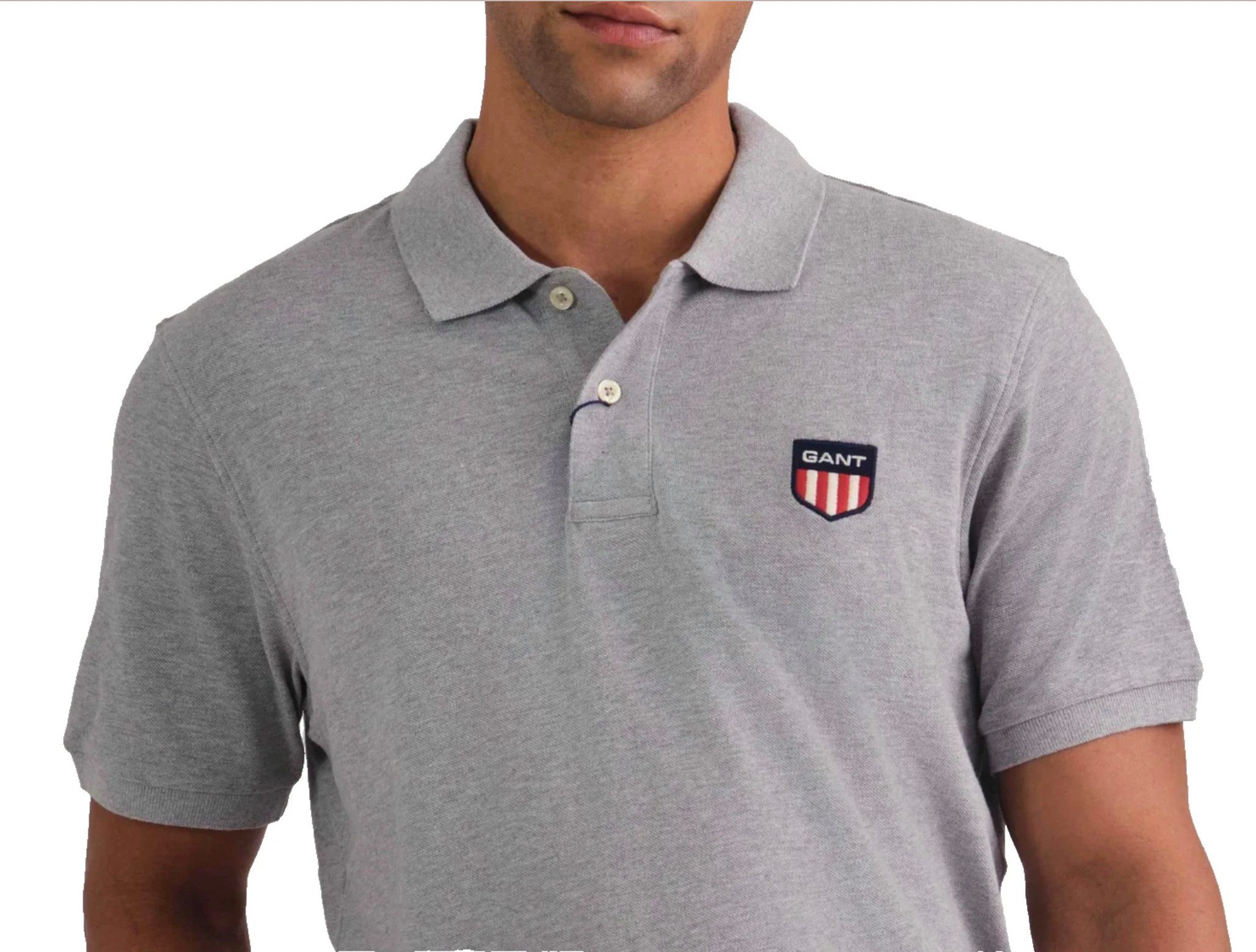 Gant Poloshirt Herren Retro Shield Pique Logo Regular Comfort Fit Retro Shield Logo Stickerei aus den 90ern