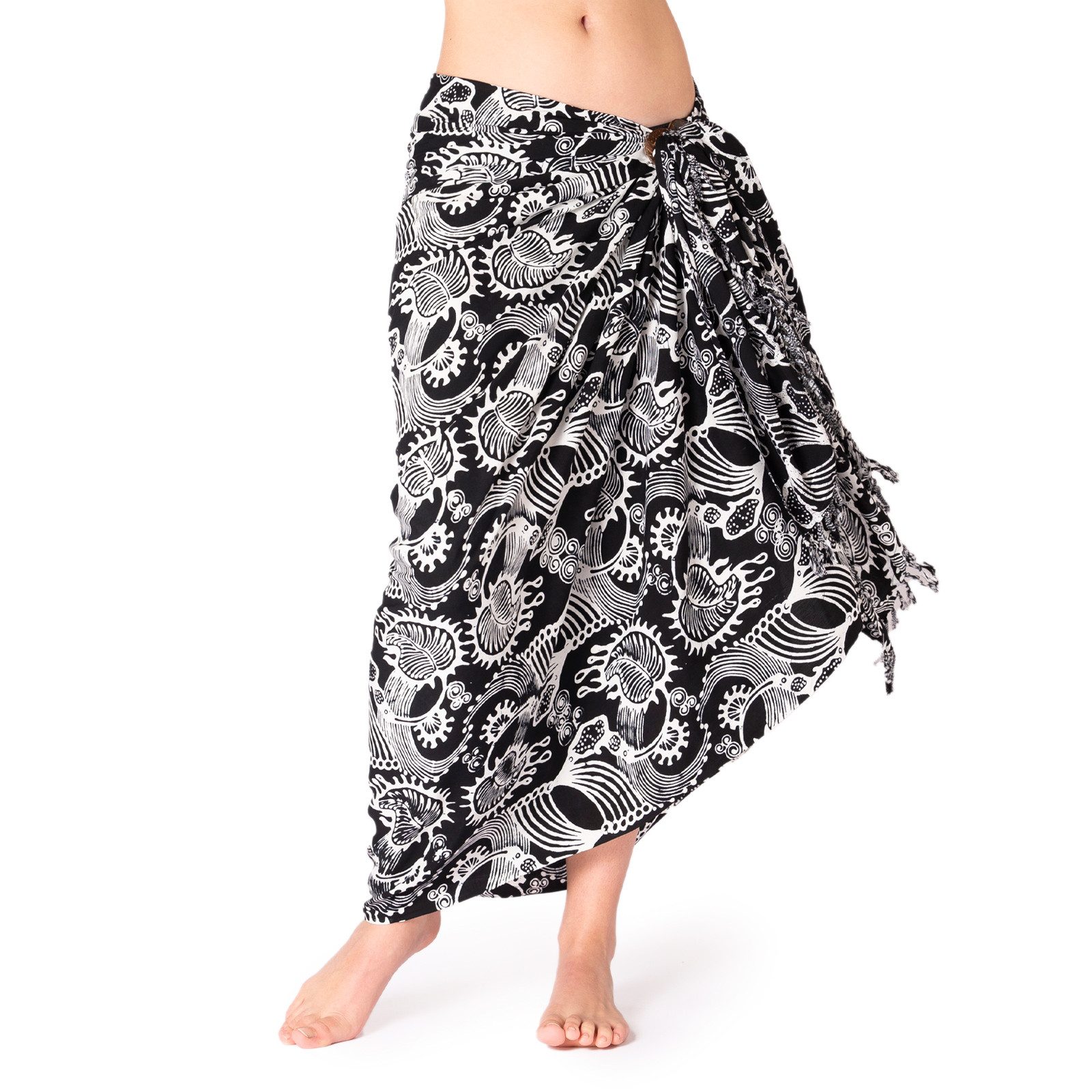 PANASIAM Pareo Sarong Wachsbatik schwarz-weiß aus günstig online kaufen