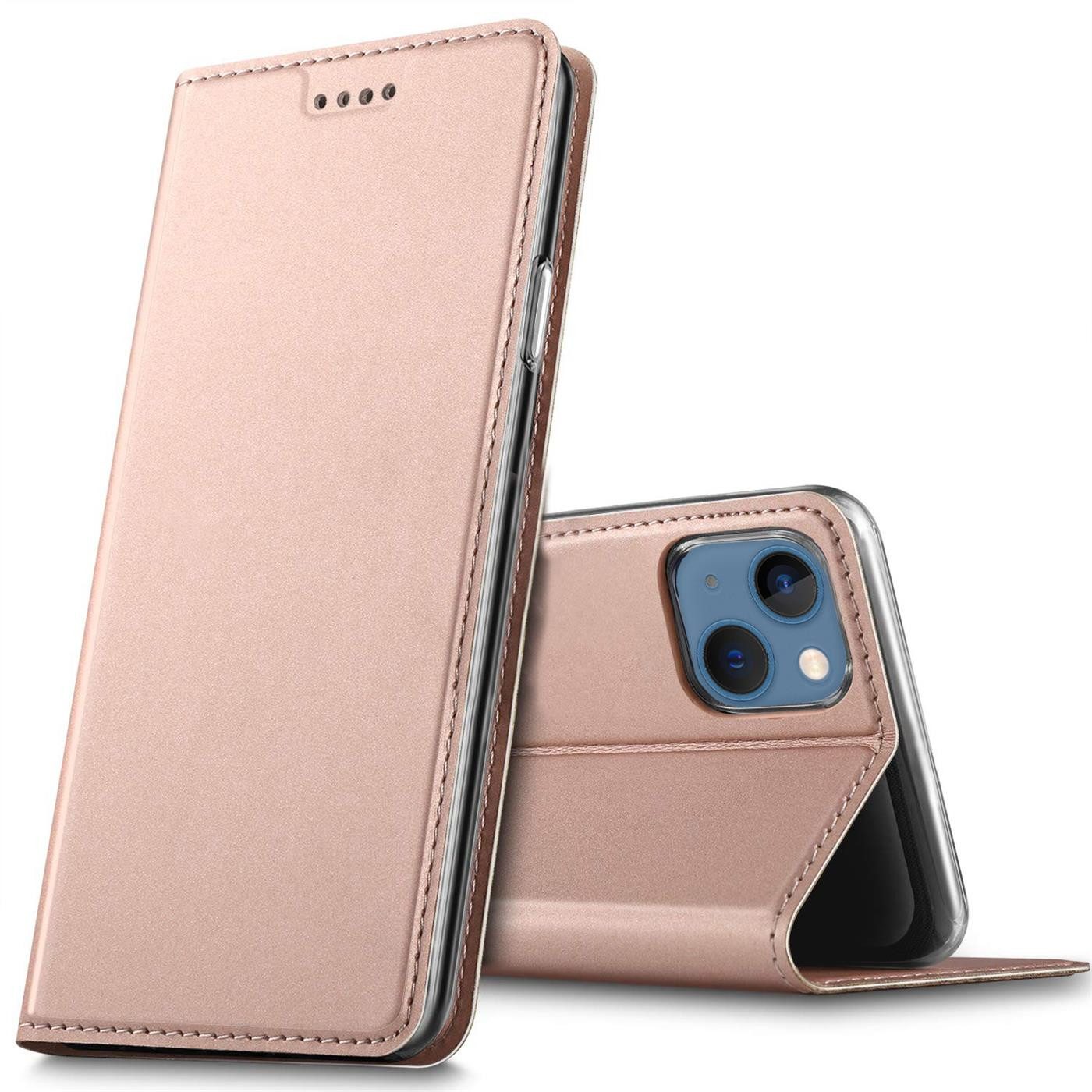 CoolGadget Handyhülle Magnet Case Handy Tasche für Apple iPhone 13 6,1 Zoll, Hülle Klapphülle Ultra Slim Flip Cover für iPhone 13 Schutzhülle