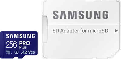 Samsung PRO Plus + microSDXC-Adapter Speicherkarte (256 GB, Class 10, 160 MB/s Lesegeschwindigkeit)