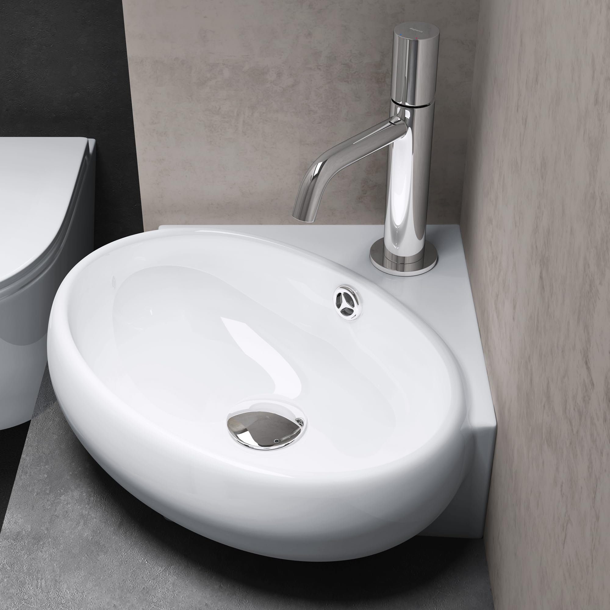 doporro Waschbecken Aufsatzwaschbecken Brüssel002 Eckwaschbecken Keramik günstig online kaufen