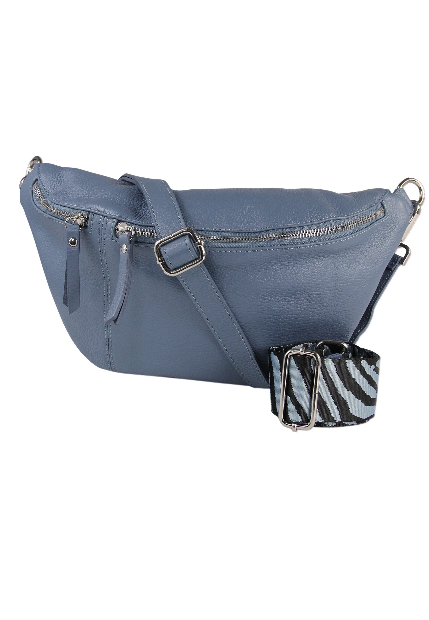 Toscanto Gürteltasche Toscanto blaufarbene Gürteltasche sehr (Gürteltasche), Damen Gürteltasche Echtes Leder, blau