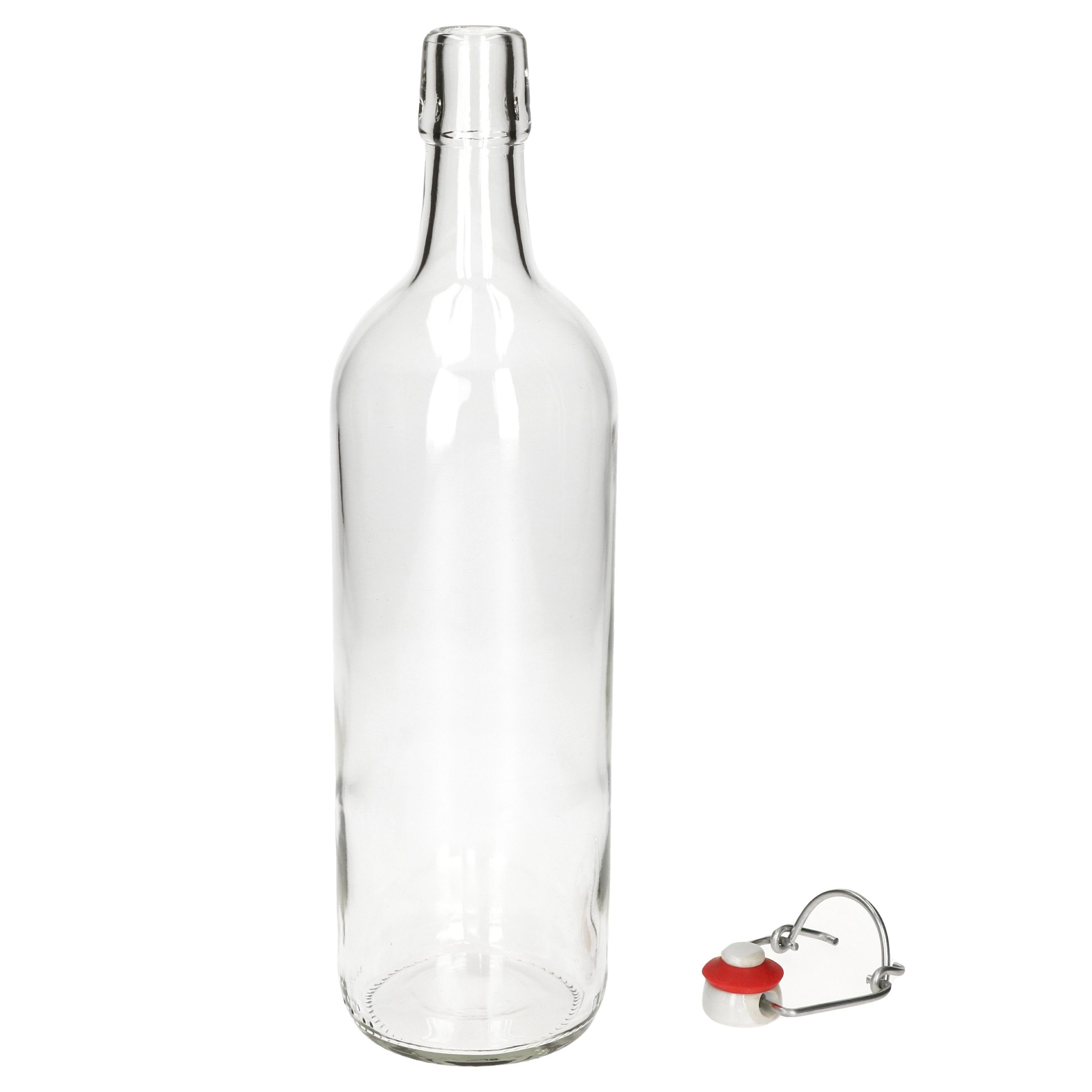 Glas ml Set MamboCat 6er + Bügelflasche Bügelverschluss, Vorratsglas 1000 Berta