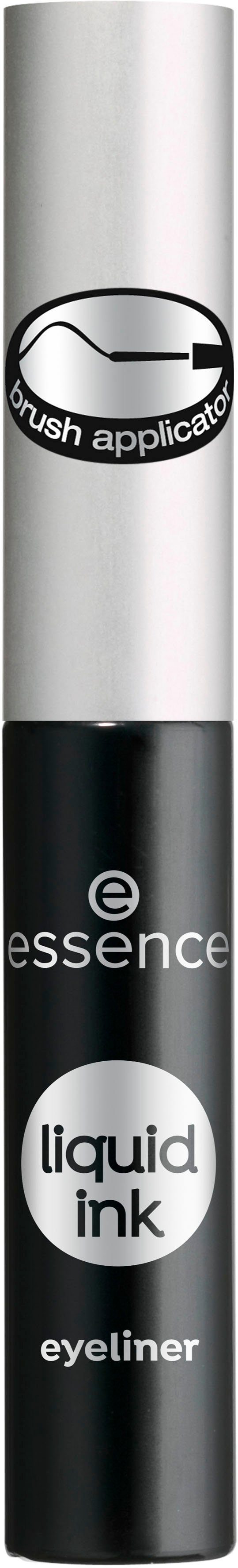 Essence Eyeliner liquid ink eyeliner, 3-tlg., Mit speziell feinem  Pinsel-Applikator