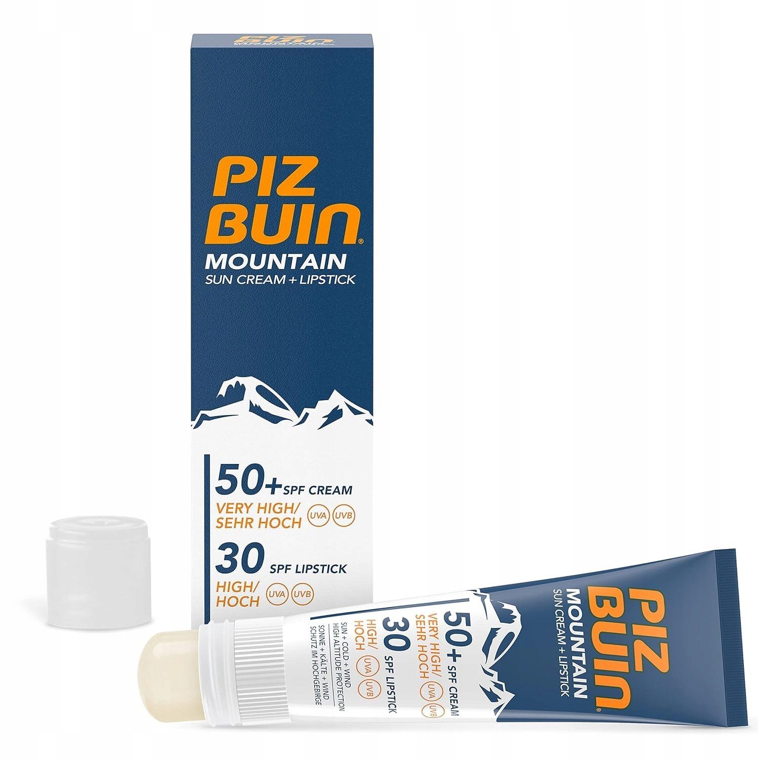 Piz Buin Lippenbalsam Piz Buin Mountain Sonnenschutzset LSF 50 20 ml + 2.3 g, 2-tlg., Mit Cold Shield Complex für Gesicht und Lippen bei Kälte