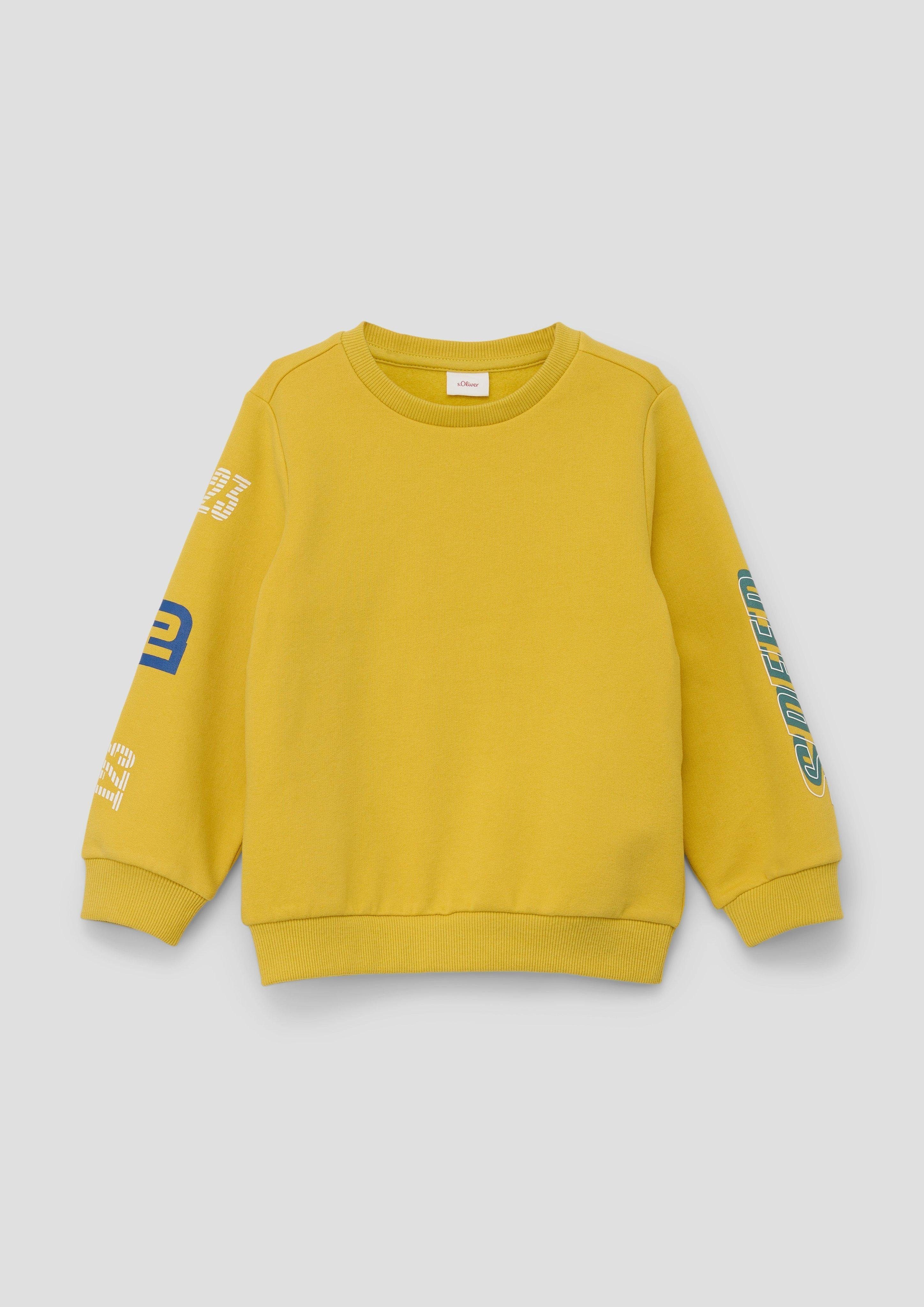 Sweatshirt Baumwollmix Sweatshirt gelb s.Oliver aus