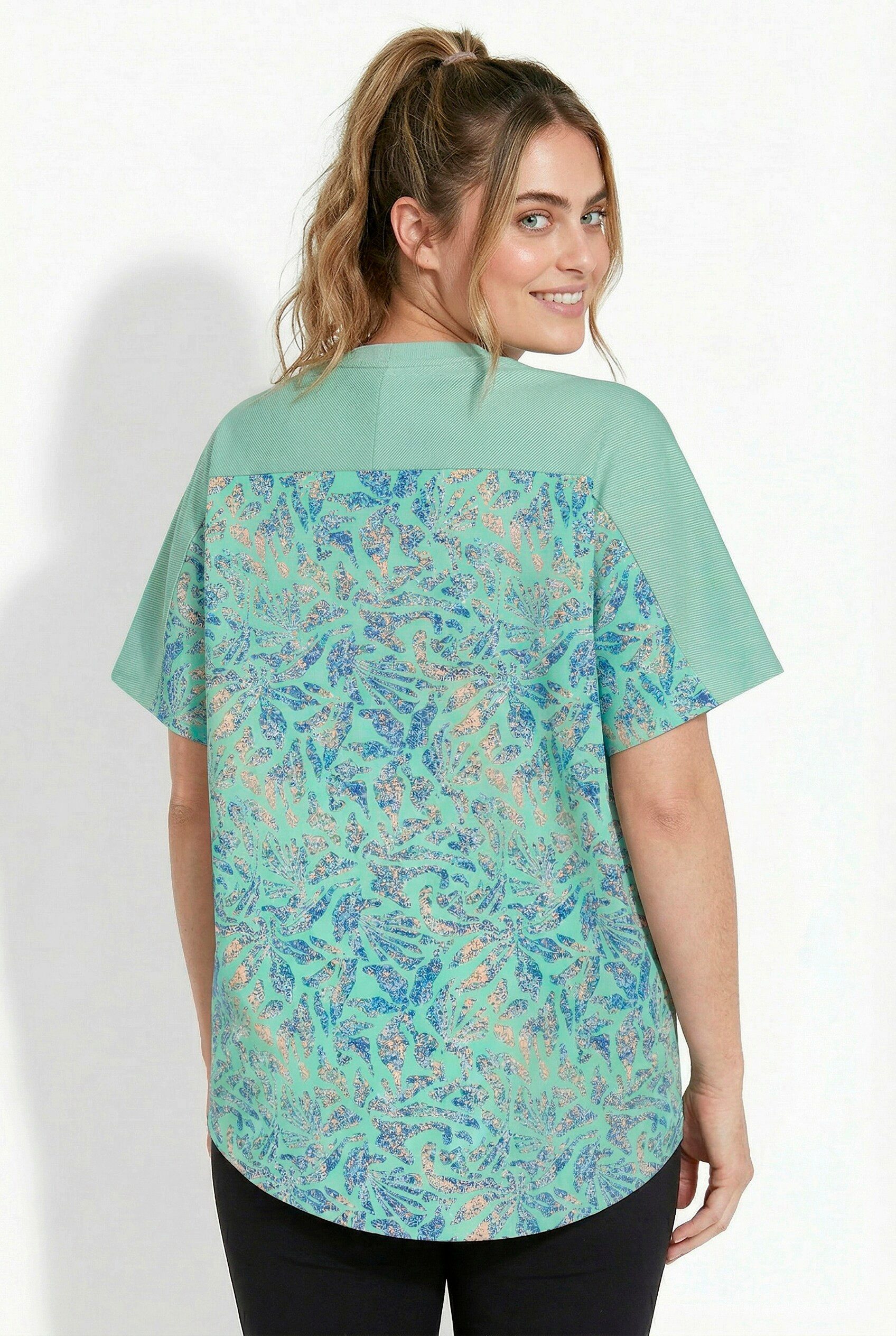 Ulla Popken T-Shirt Funktions-Shirt Korallen Rundhals Halbarm