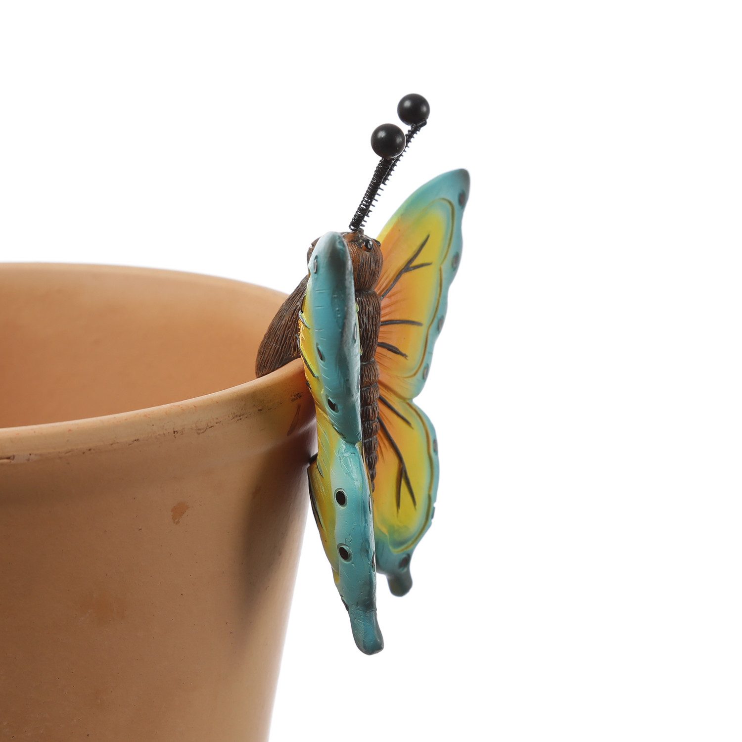 MARELIDA Tierfigur Blumentopfhänger Schmetterling Dekofigur Topfhänger Gartenfigur 11cm (1 St) – Bild 5 von 5