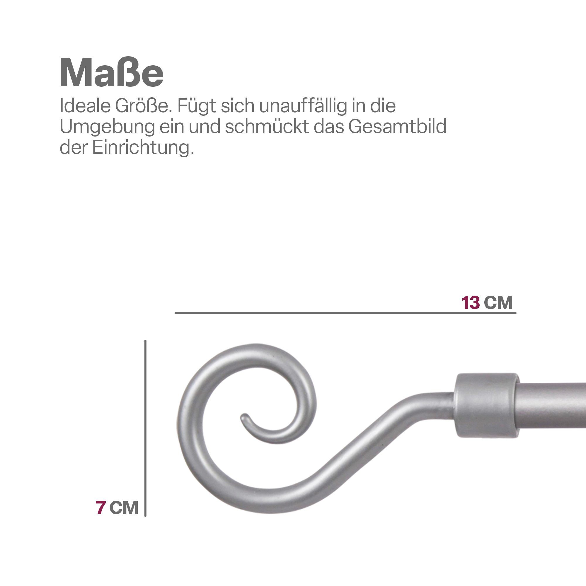 Bestlivings Gardinenstangen-Endstück aus robustem und hochwertigem Kunststoff, Gardinenstangen, (Set, 2-St), für Innenstange Ø 13 mm und für Außenstange Ø 16 mm – Bild 2 von 5