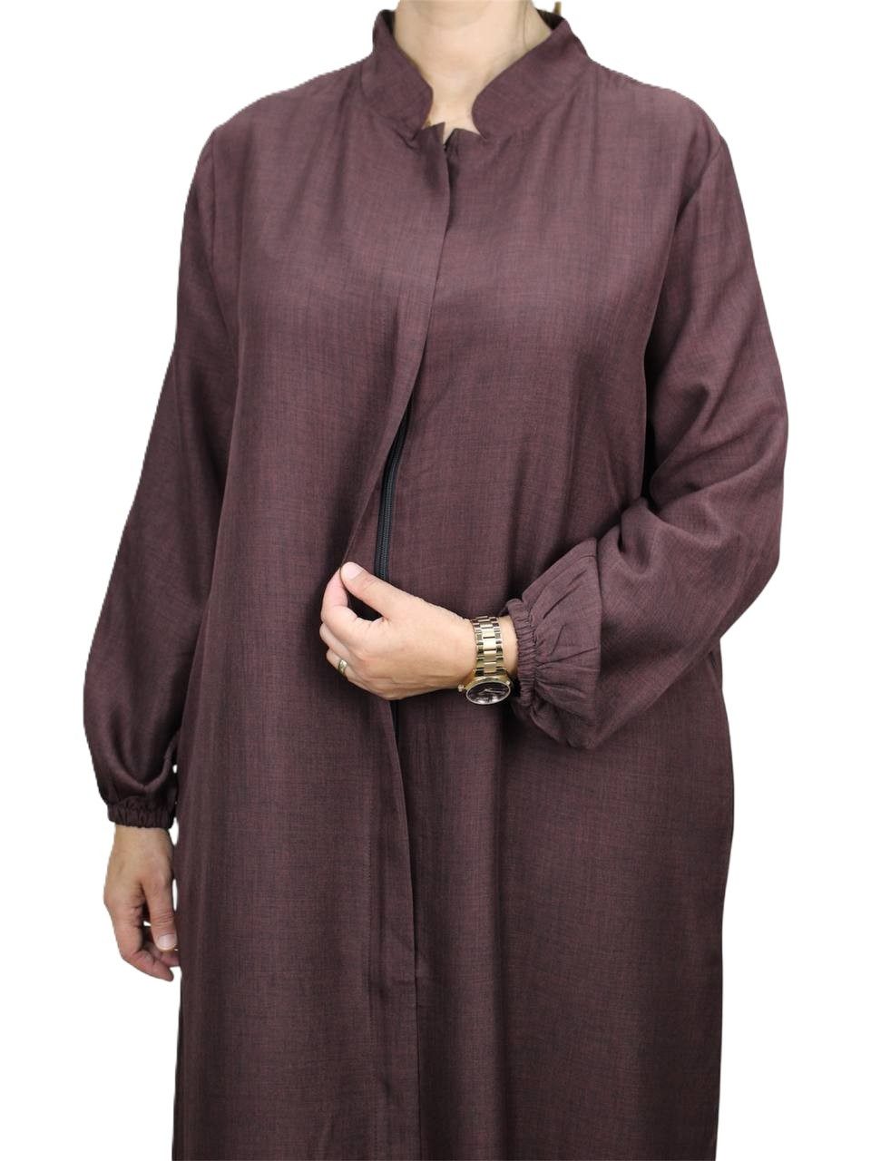 Aymasal Stillkleid Still-Abaya mit Reißverschluss, Stillkleid (Einzelnes Kleid, Einzelstück) Stillfreundlicher Reißverschluss; weiter bedeckender Schnitt