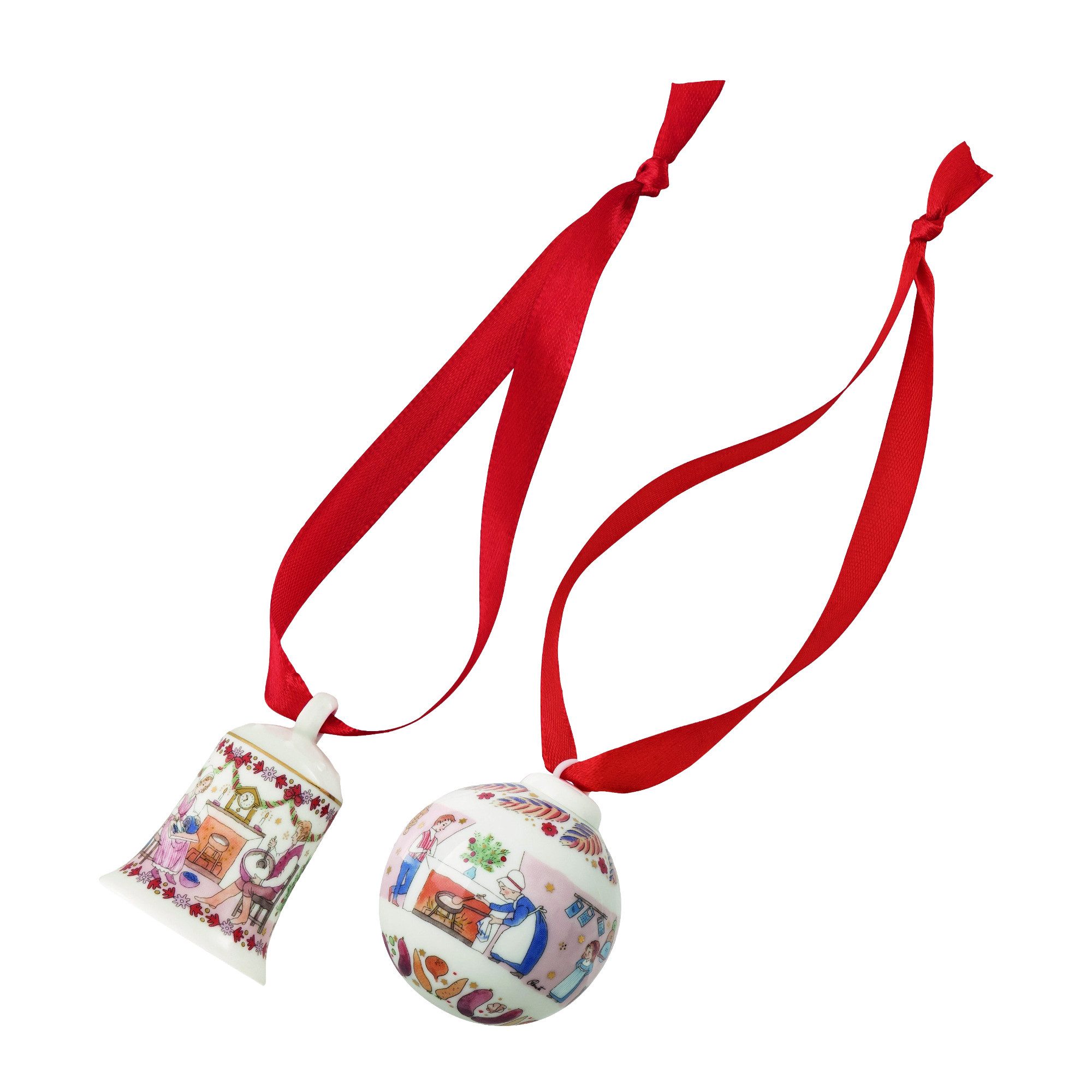 Hutschenreuther Christbaumschmuck Hutschenreuther Set Miniglocke/Minikugel Weihnachtsschmaus