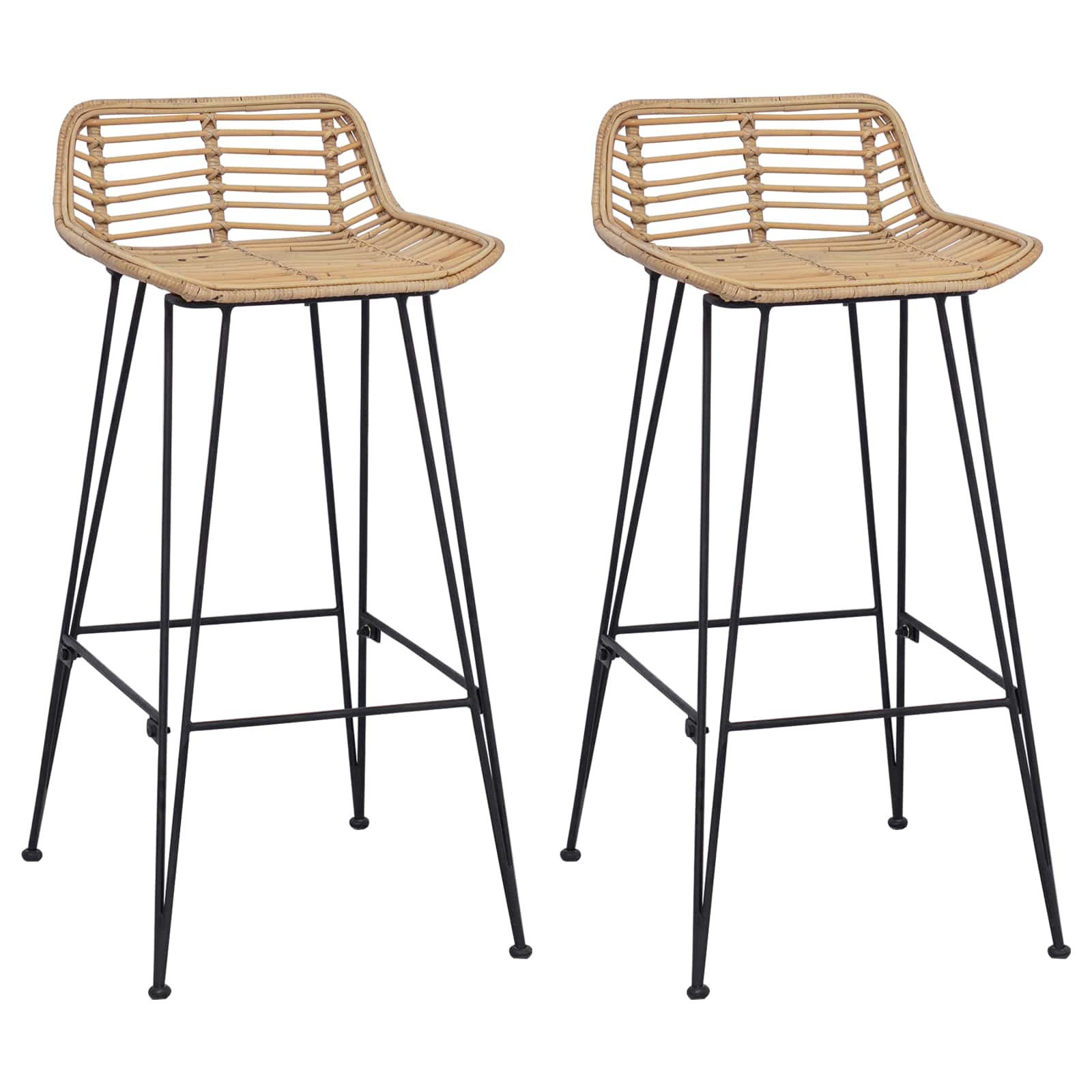 vidaXL Barhocker Barstuhl 44 x 46 x 91 cm Stangenstahl Durchmesser, 10mm (2 St)