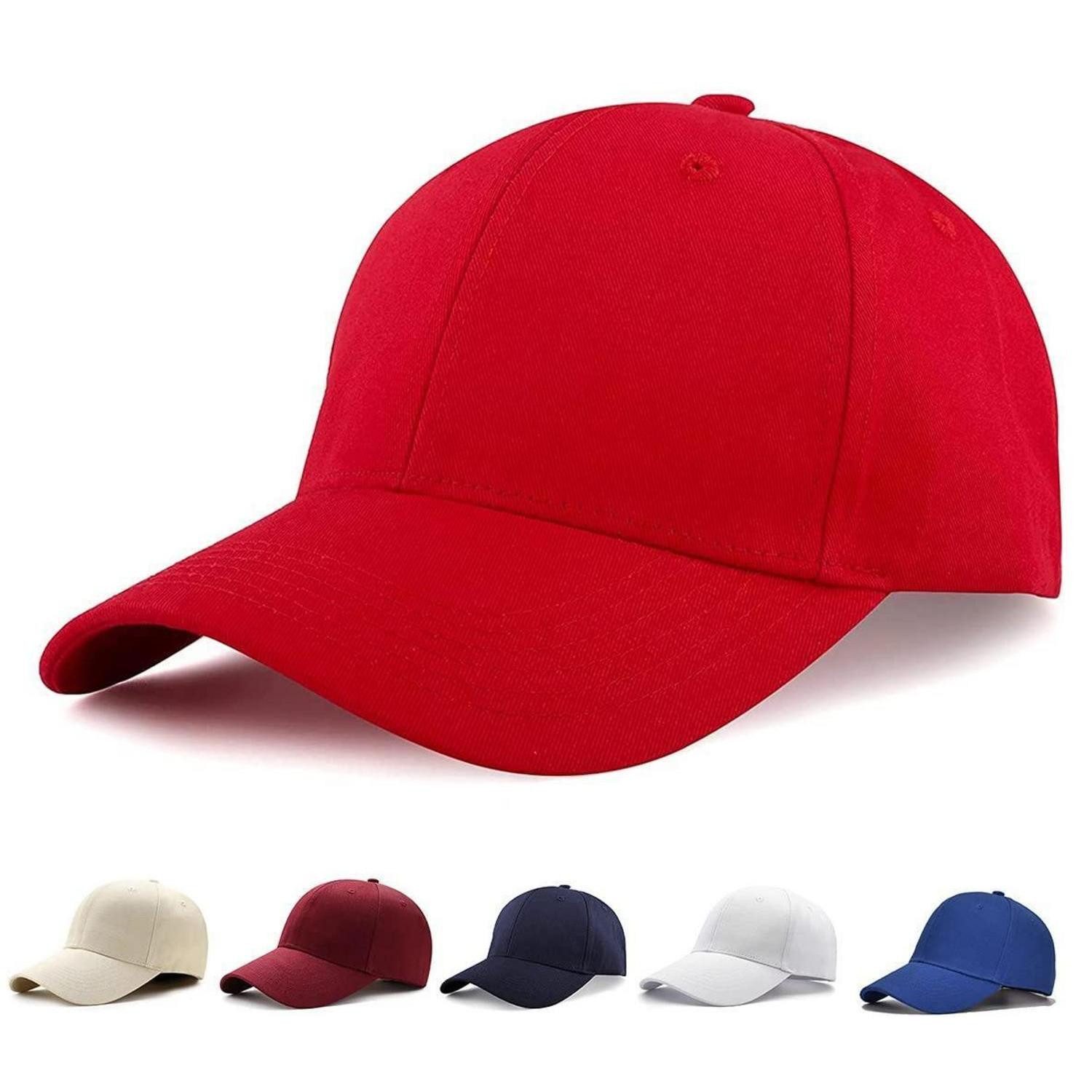 Baseball Cap Baseballkappe Herren Damen Unisex Verstellbar Einheitsgröße A-rot
