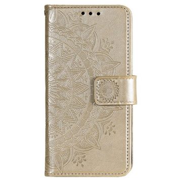 CoverKingz Handyhülle Hülle für Samsung Galaxy S22+ (Plus) Handyhülle Flip Case Cover 15,39 (6,1 Zoll), Klapphülle Schutzhülle mit Kartenfach Schutztasche Motiv Mandala