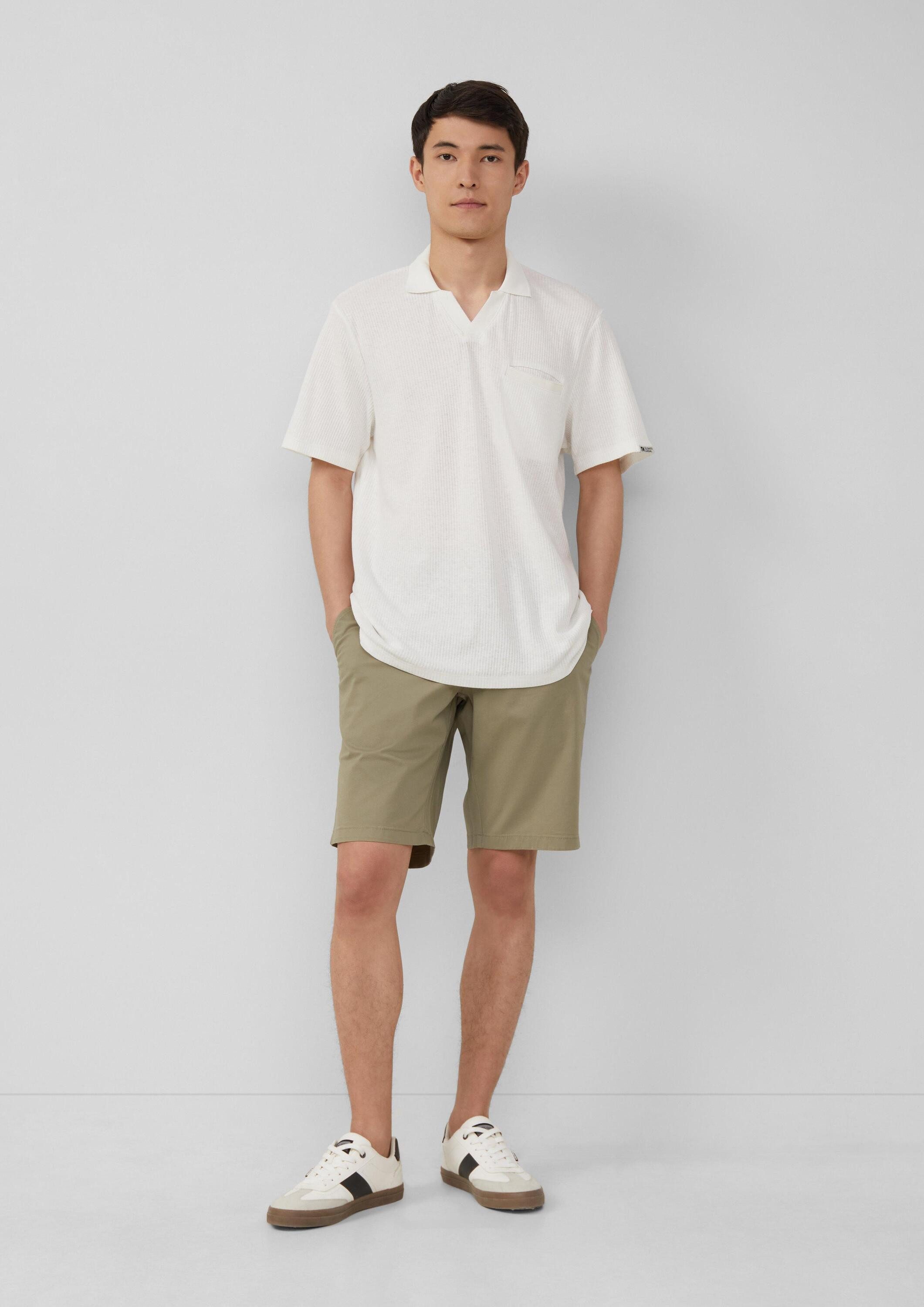 s.Oliver Kurzarmshirt Polo-Shirt Poloshirt aus Leinenmix mit Brusttasche