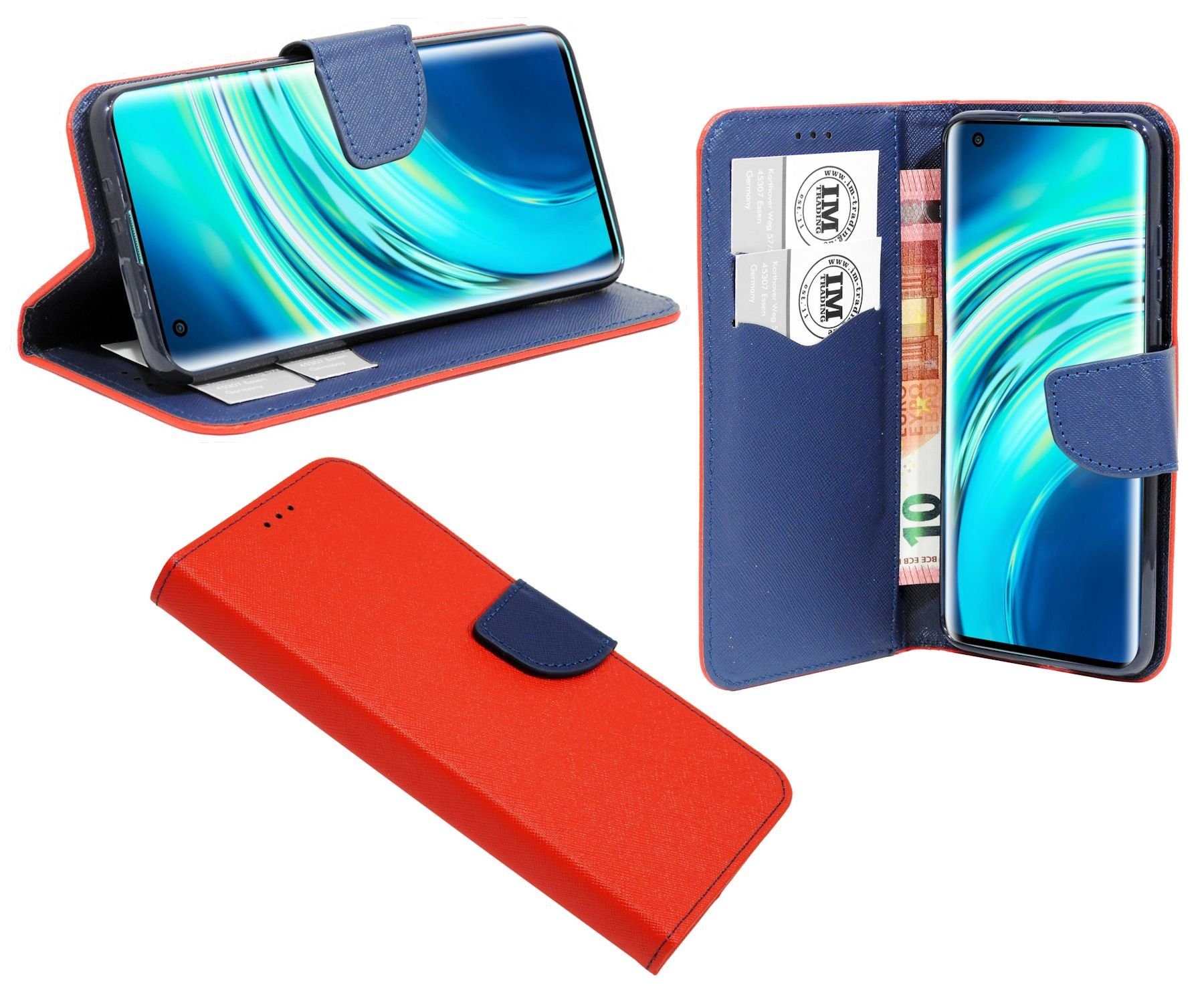 cofi1453 Handyhülle Hülle Tasche für Xiaomi Mi 10 Pro, Kunstleder Schutzhülle Handy Wallet Case Cover mit Kartenfächern, Stan