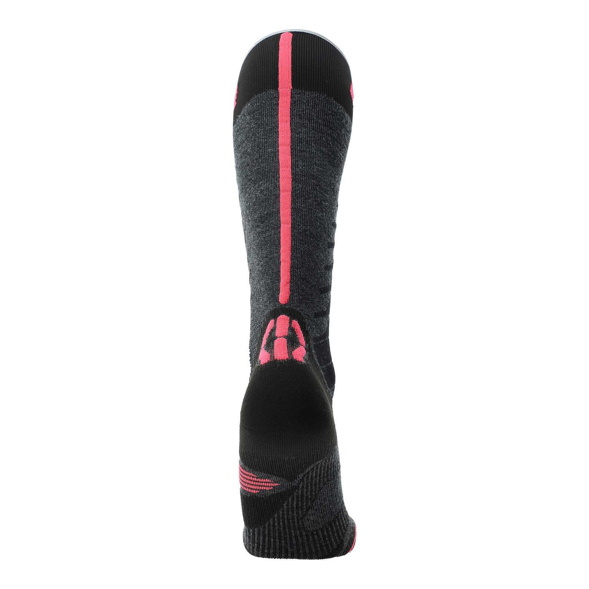 Socken Merino Anthracite Pink Sportsocken - - UYN Merinowolle Ski One Socks, Damen