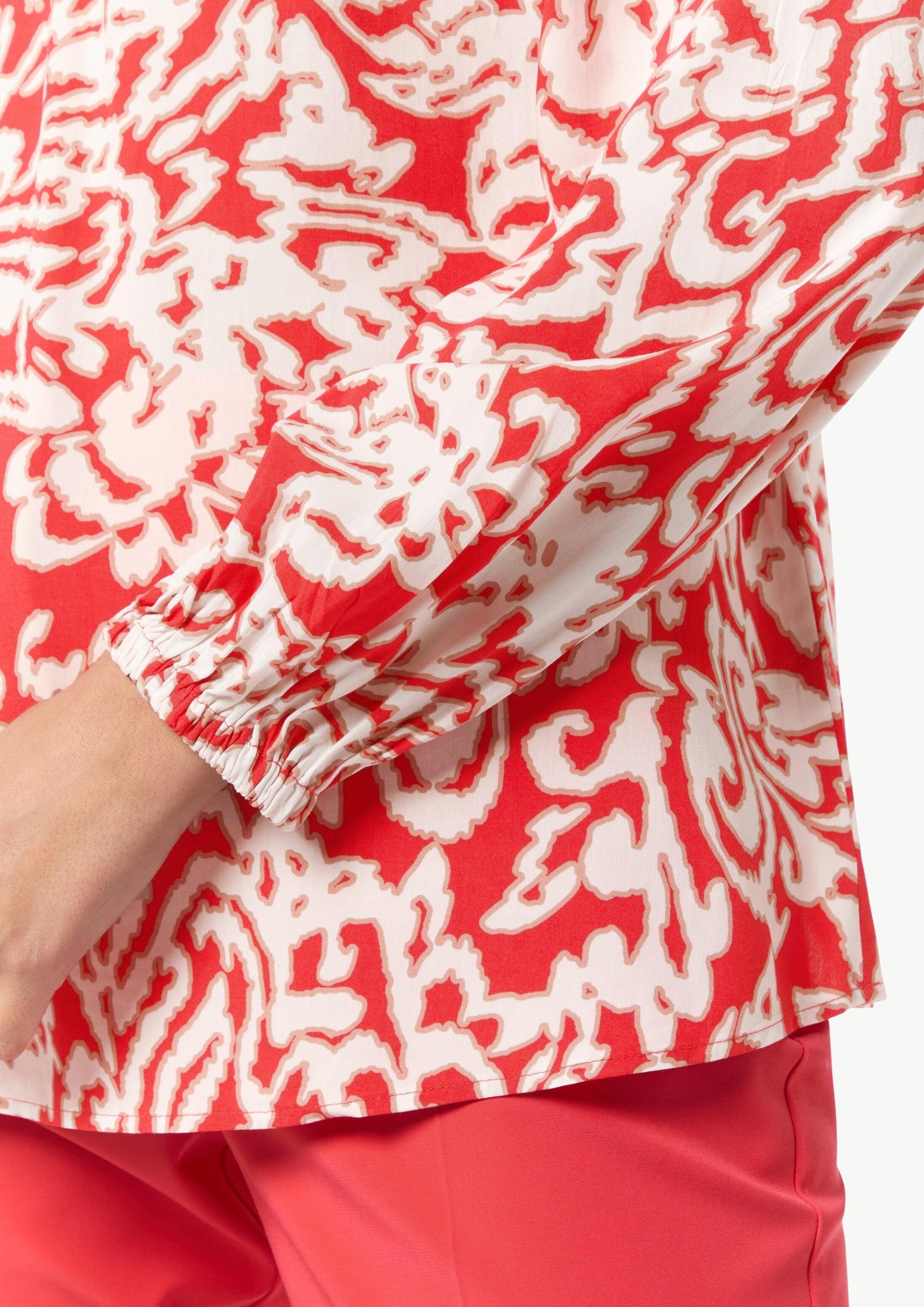 comma Langarmbluse Bluse Bluse mit plissiertem Ausschnitt