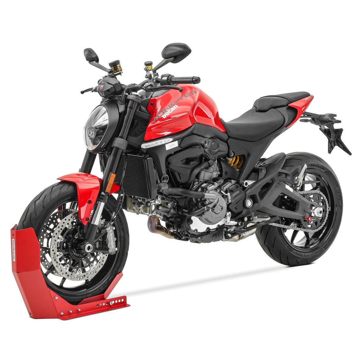 ConStands Motorradheber Easy Transport Fix - Motorrad Wippe matt für Anhänger Vorderrad