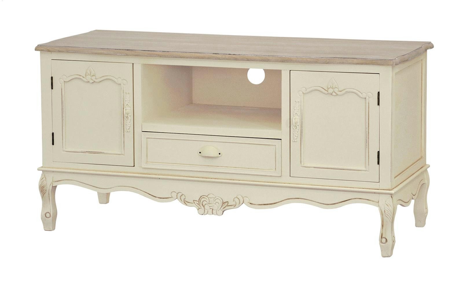 Livin Hill TV-Schrank Rimini Handbemalt, provenzalischer Stil, geschwungene Beine