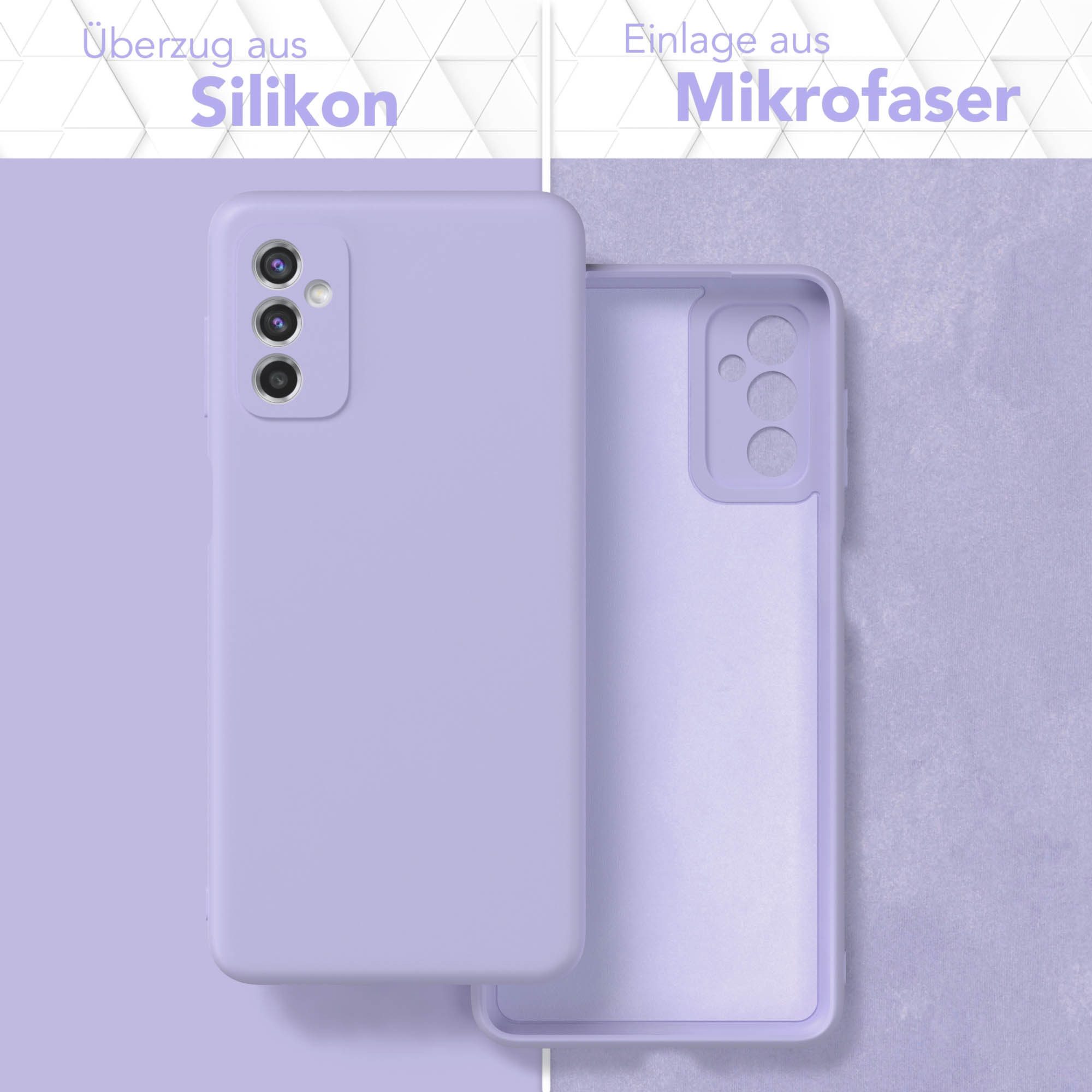 EAZY CASE Handyhülle für Samsung Galaxy M52 5G Hülle Silikon 6,7 Zoll, Silikonhülle stoßfest Smart Slimcover Case Dünn Blau Lila