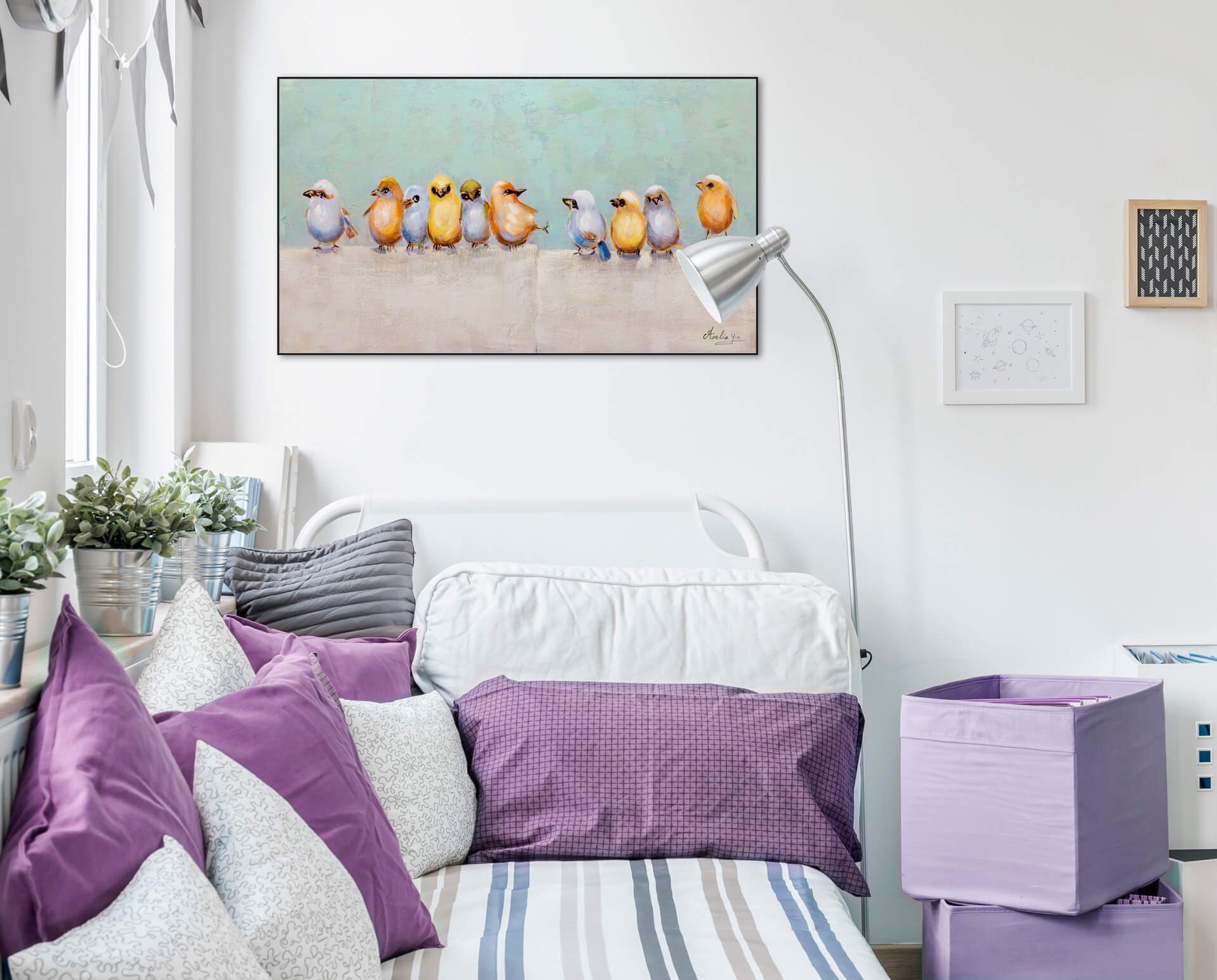 100% Wohnzimmer Lausbubenbande Gemälde cm, Leinwandbild Wandbild KUNSTLOFT HANDGEMALT 100x50